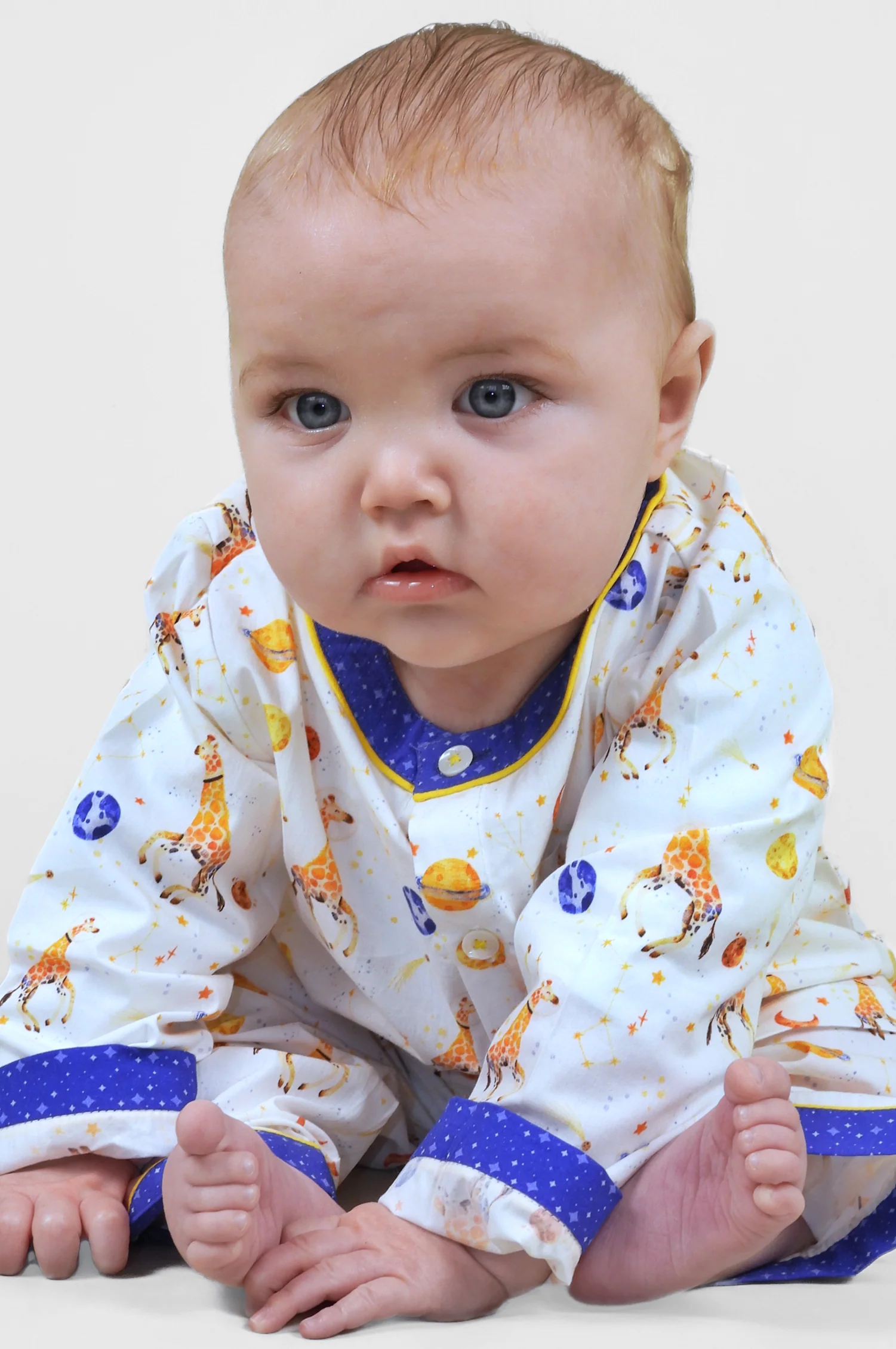 giraffe space odyssey organic cotton baby pyjama set - Image 2