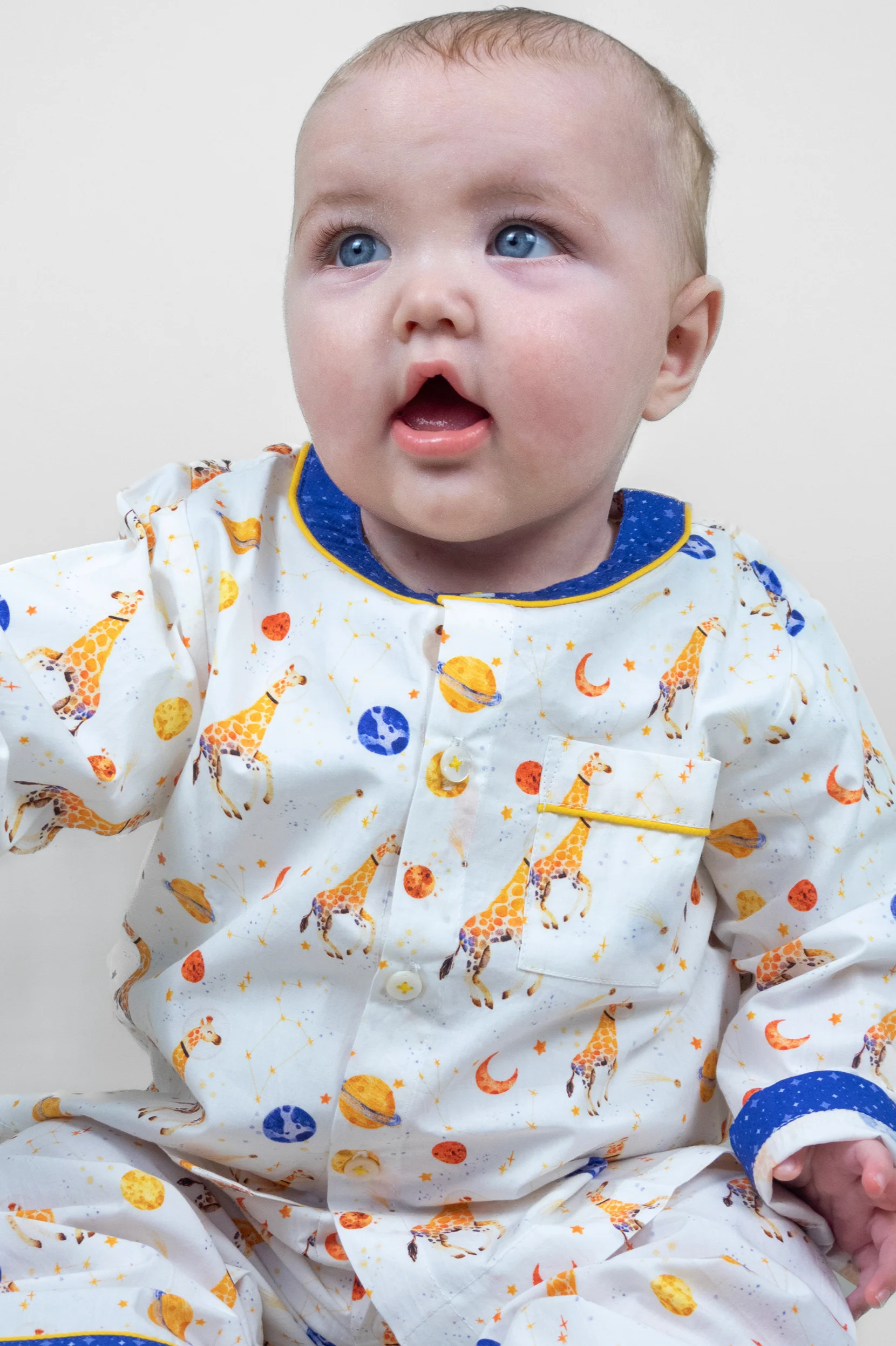 giraffe space odyssey organic cotton baby pyjama set - Image 4