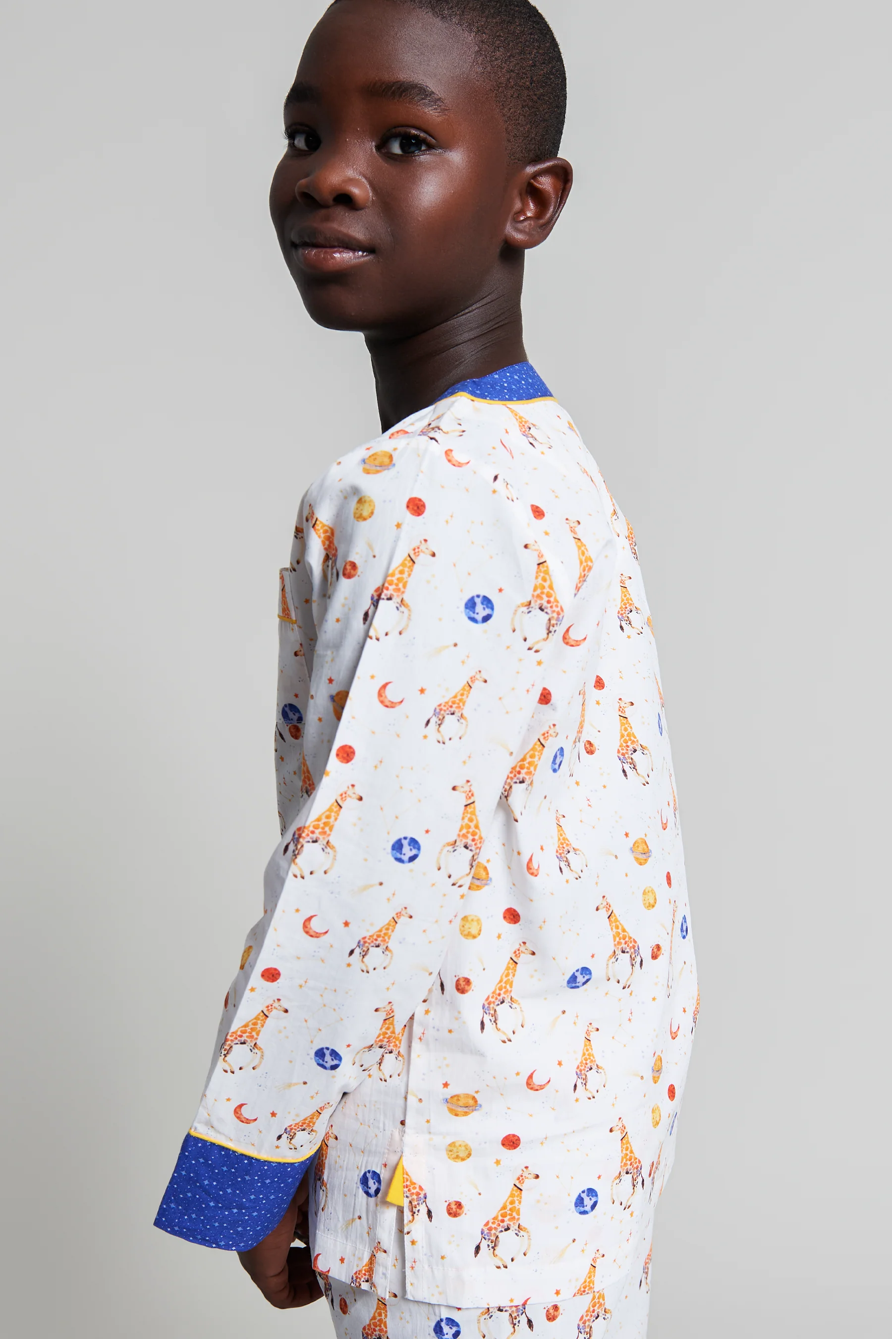 giraffe space odyssey Kids Organic Cotton Pyjama Trouser Set