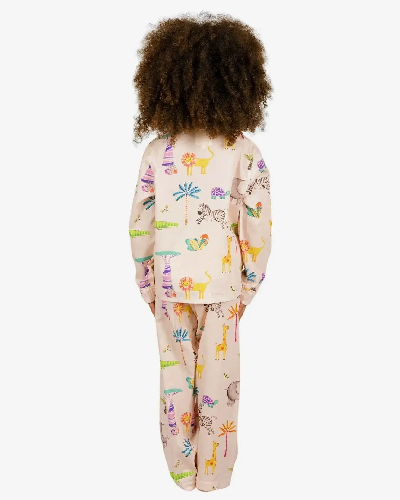 Girls Long Pyjamas - Safari Pink - Image 3