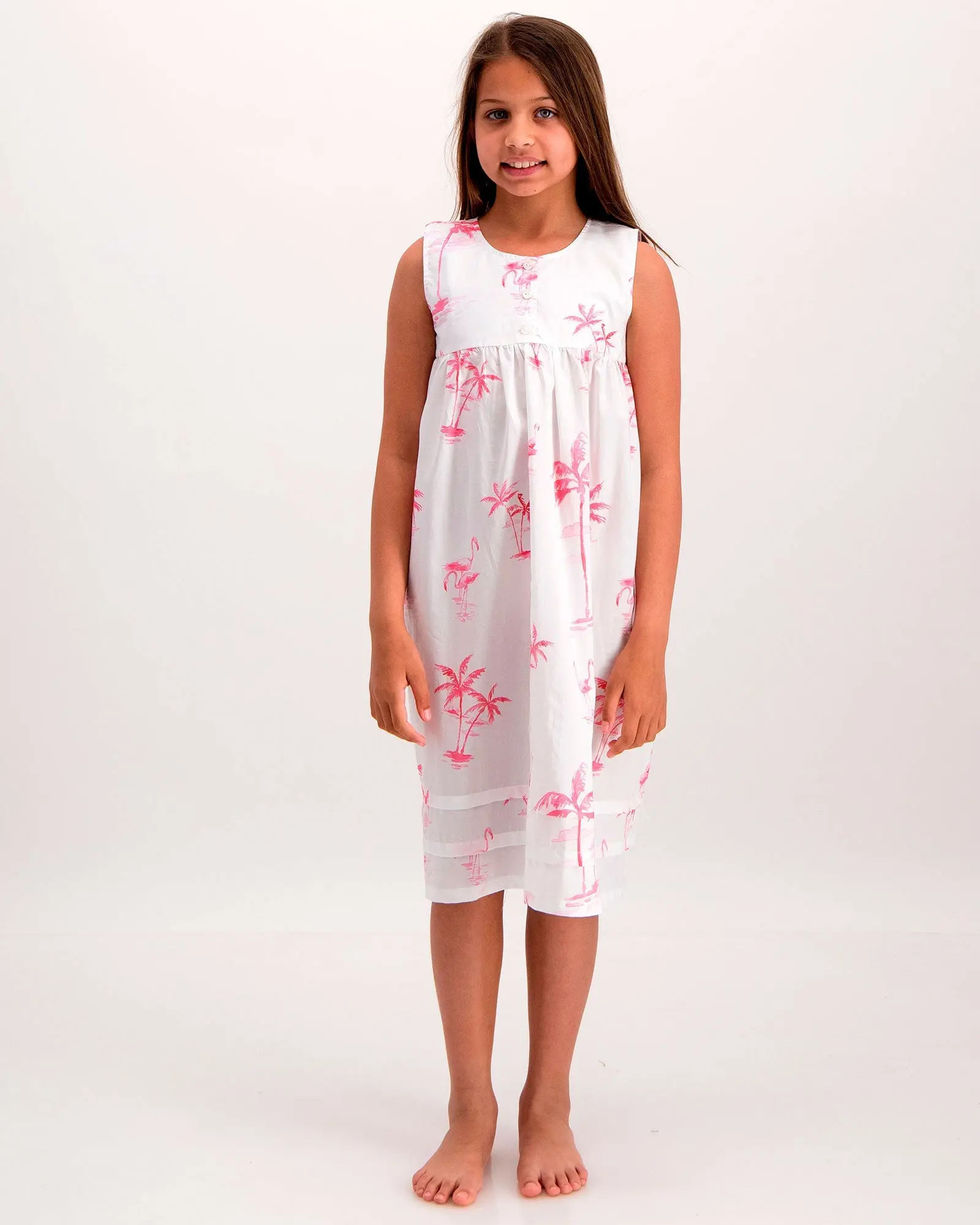 Girls Nighty - Pink Palms