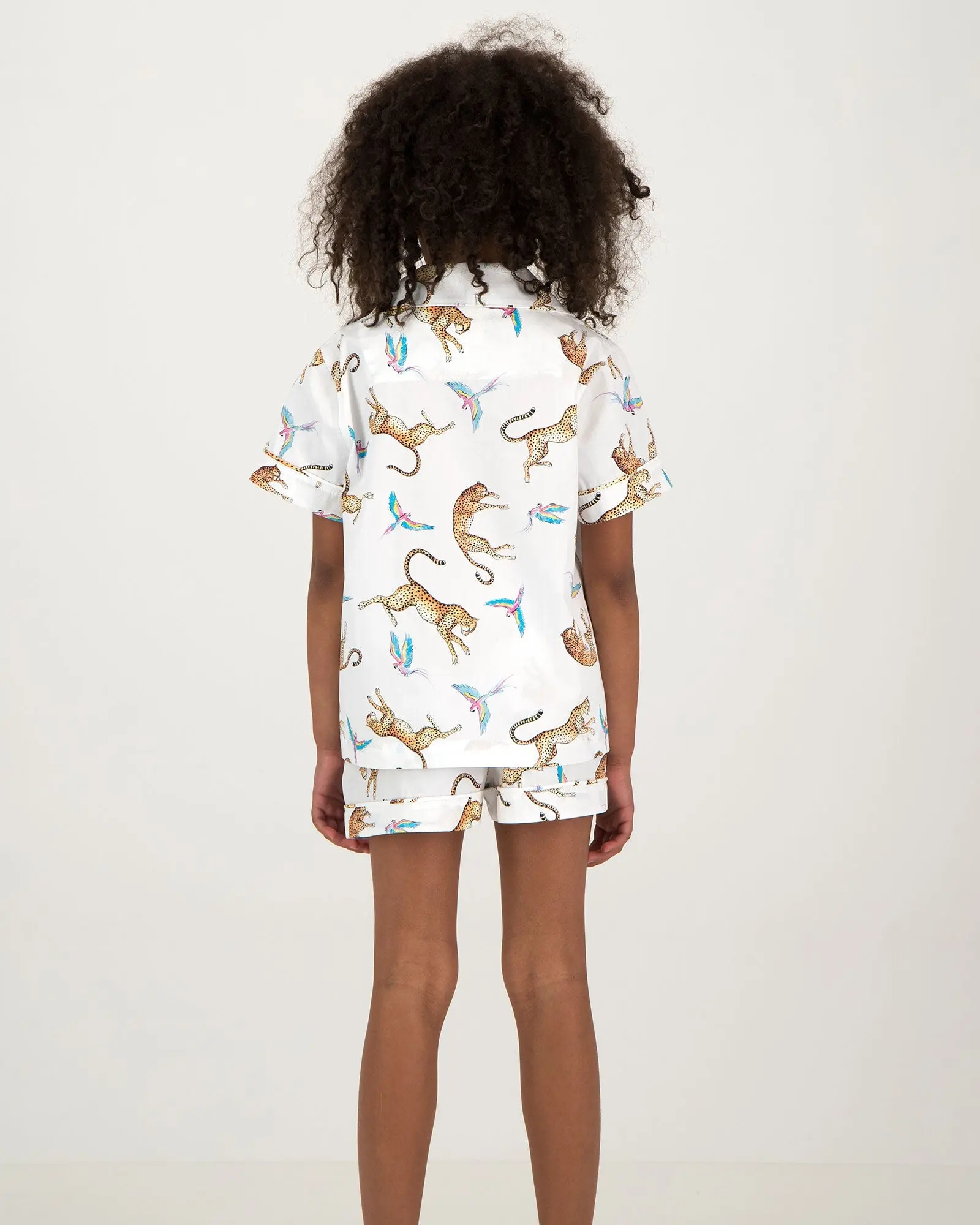 Girls Short Pyjamas - Playing Cheetahs - Image 3