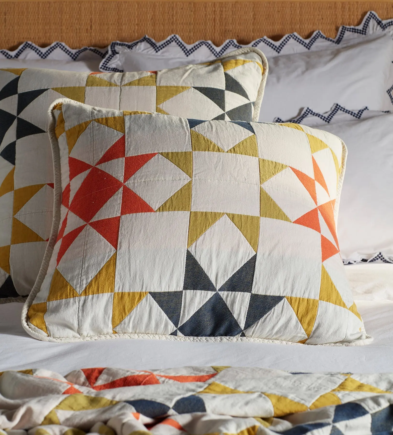 Glassette Stella Quilted 100% Cotton Cushion Cover - Image 3