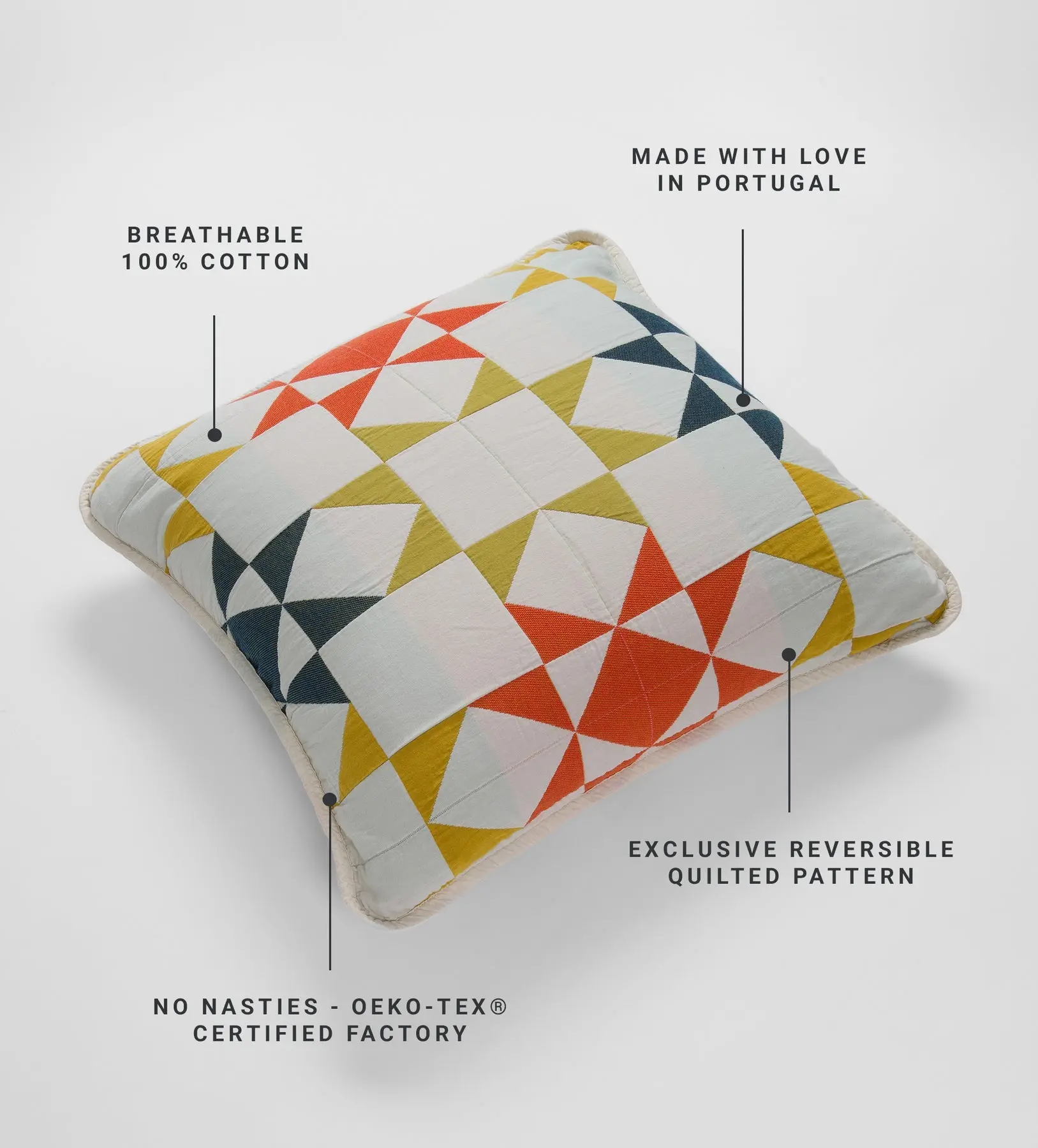 Glassette Stella Quilted 100% Cotton Cushion Cover - Image 4
