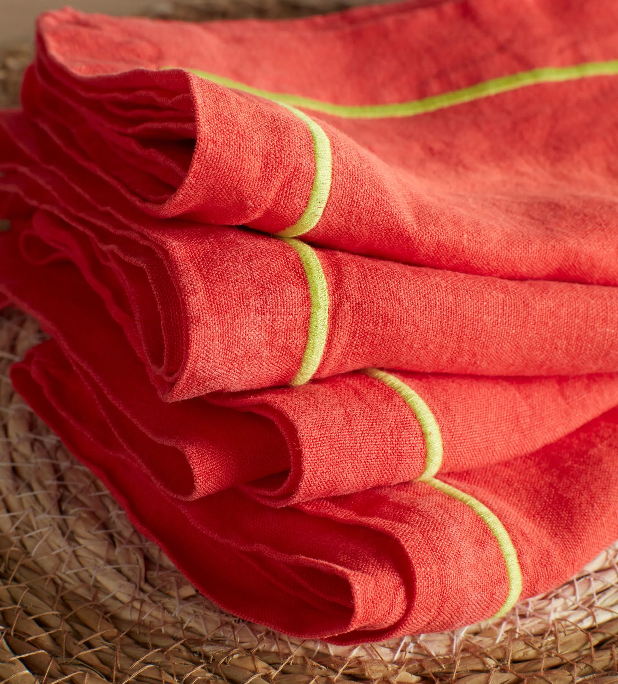 Glassette Tomato 100% Linen Napkins