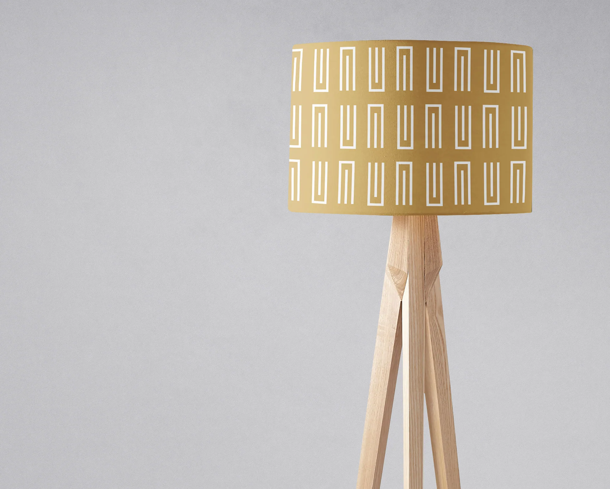 Gold and White Geometric Lampshade - Image 2
