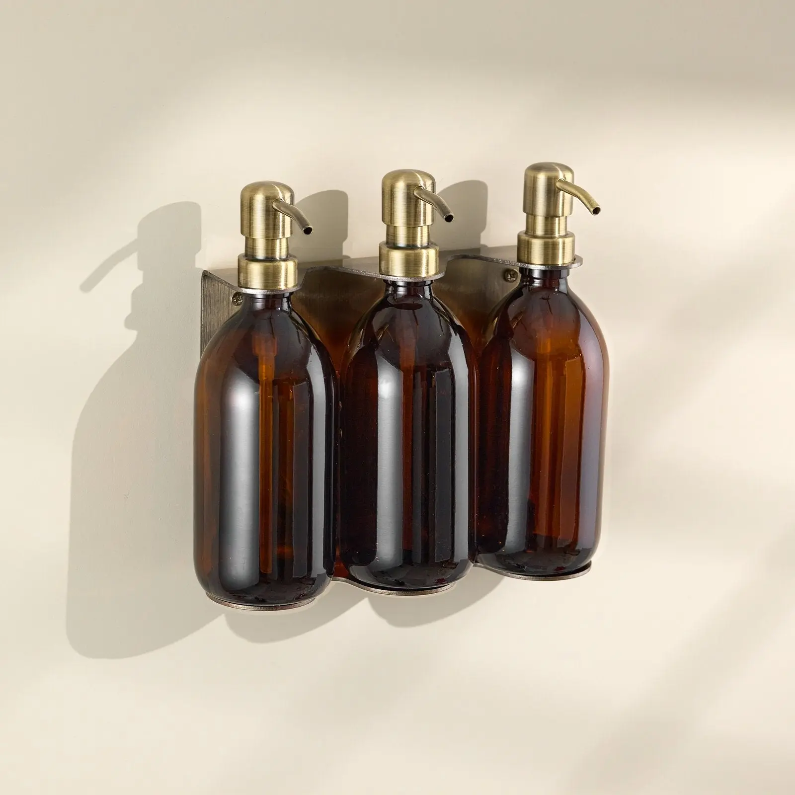 Gold Triple Wall Mounted Soap Dispenser - Image 3