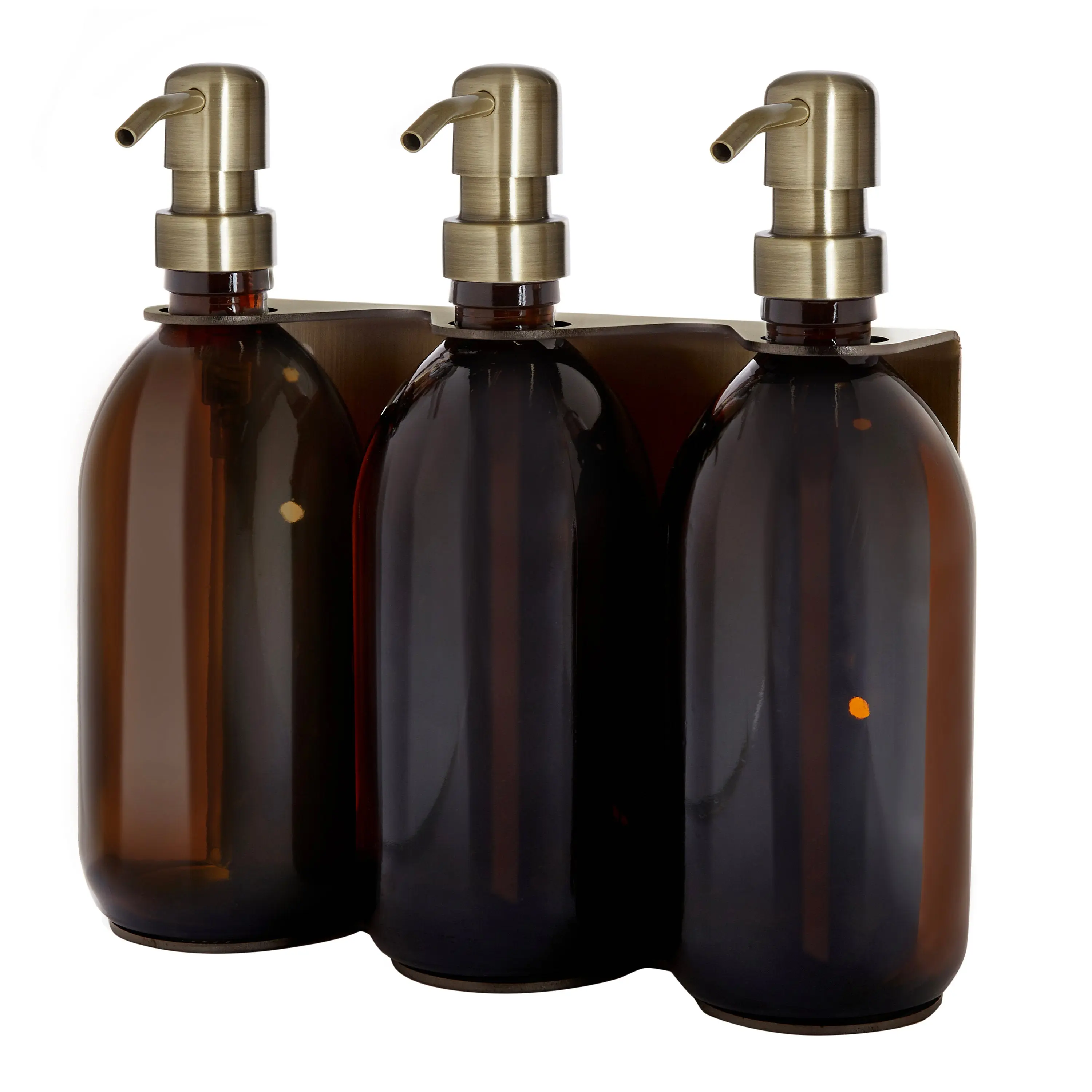 Gold Triple Wall Mounted Soap Dispenser - Image 4