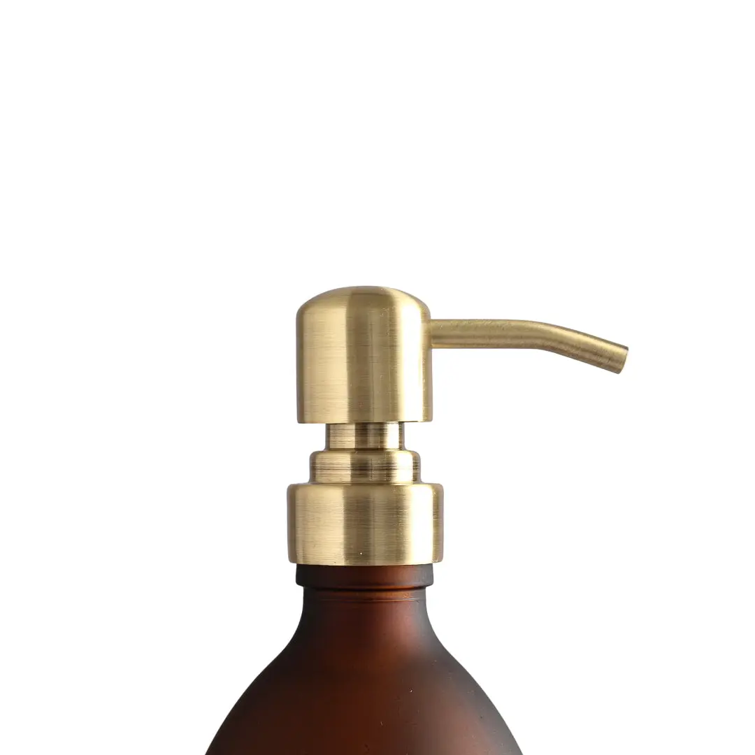 Gold Wall Bracket & Frosted Amber Glass Dispenser Set - Image 9