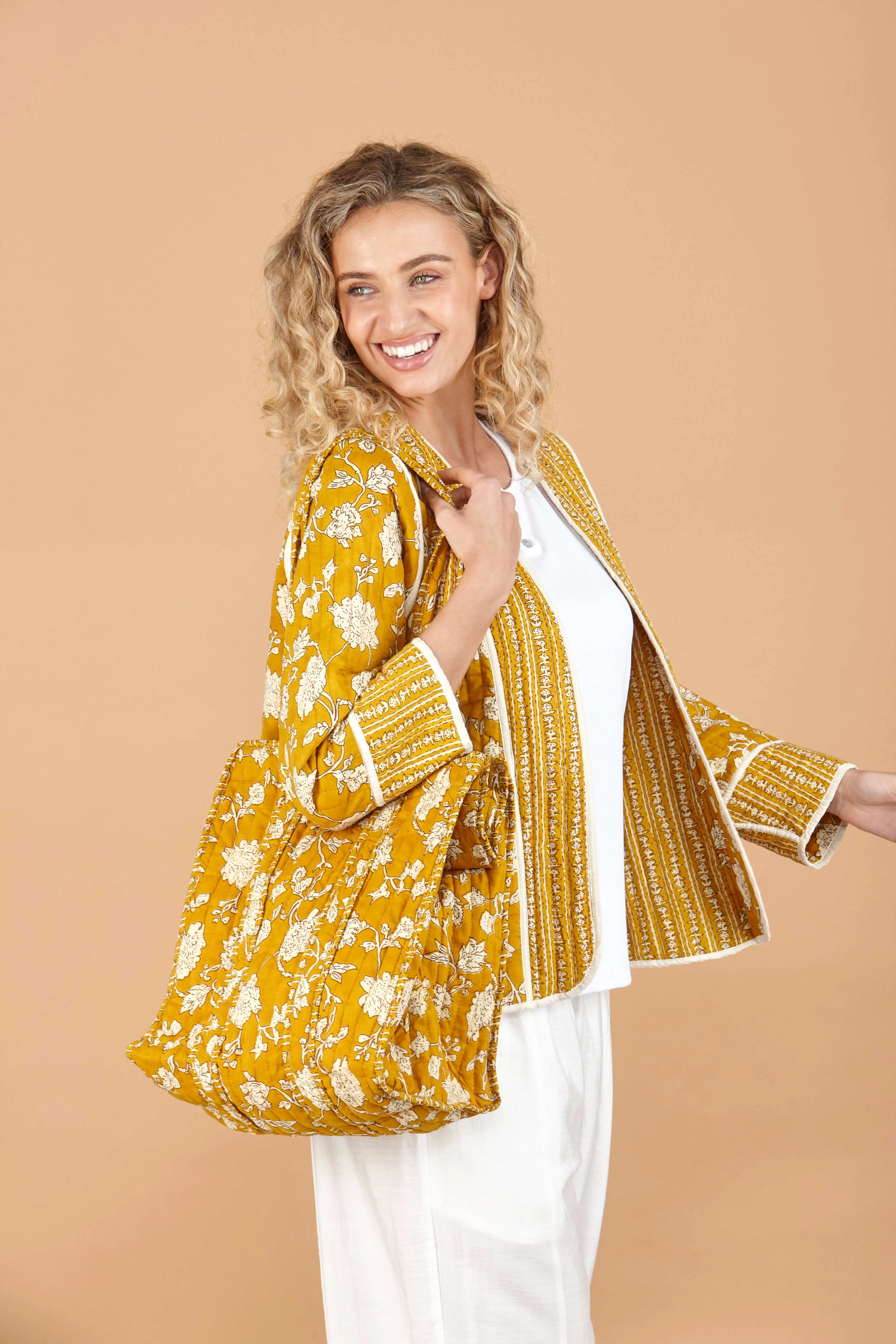 Golden Tulip Reversible Quilted Cotton Jacket - Image 5