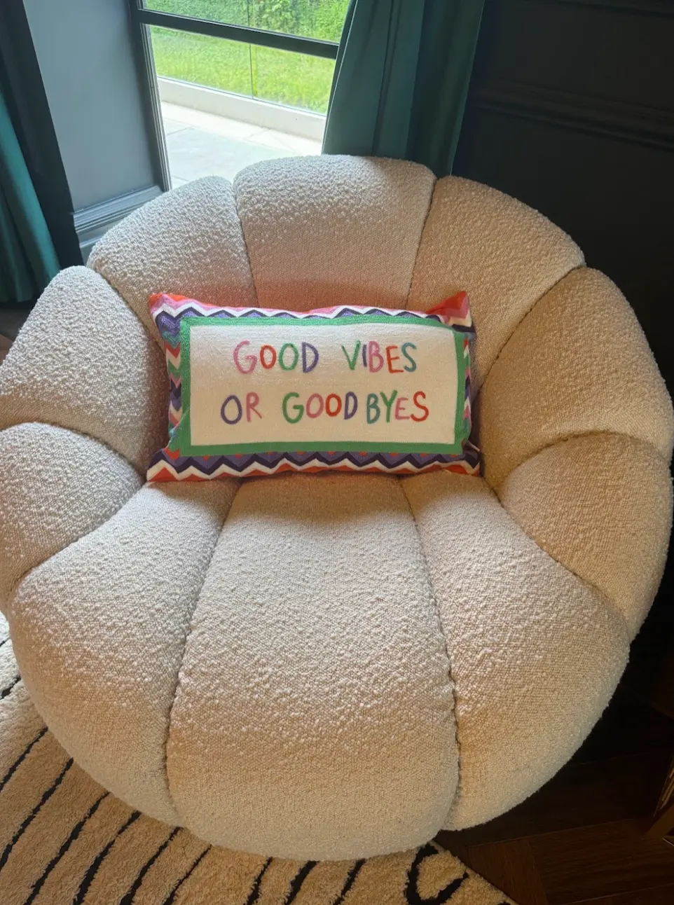 Good Vibes or Good Byes Needlepoint Pillow - Image 4