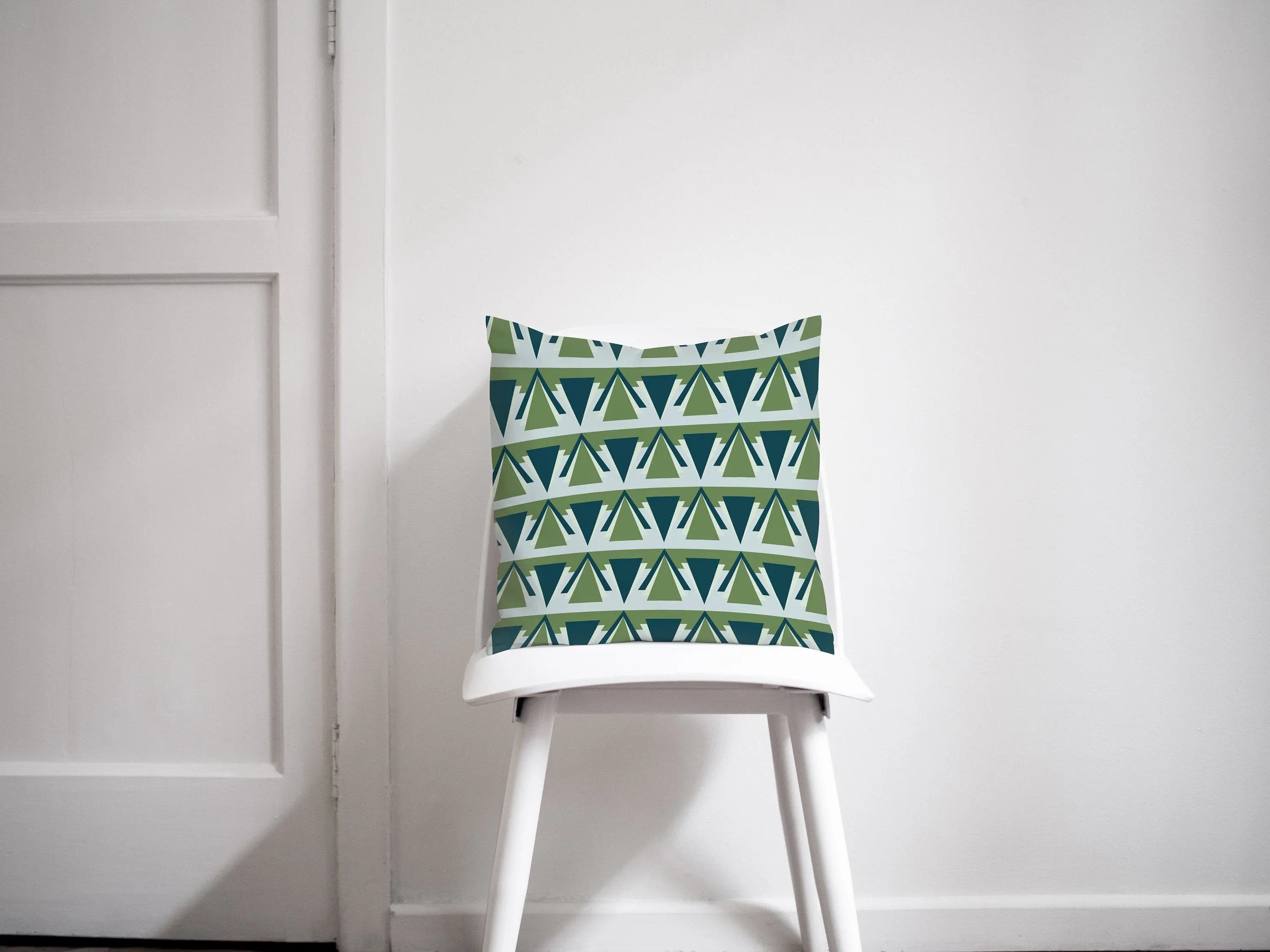 Green and Grey Art Deco Design Cushion, Throw Pillow - Image 4