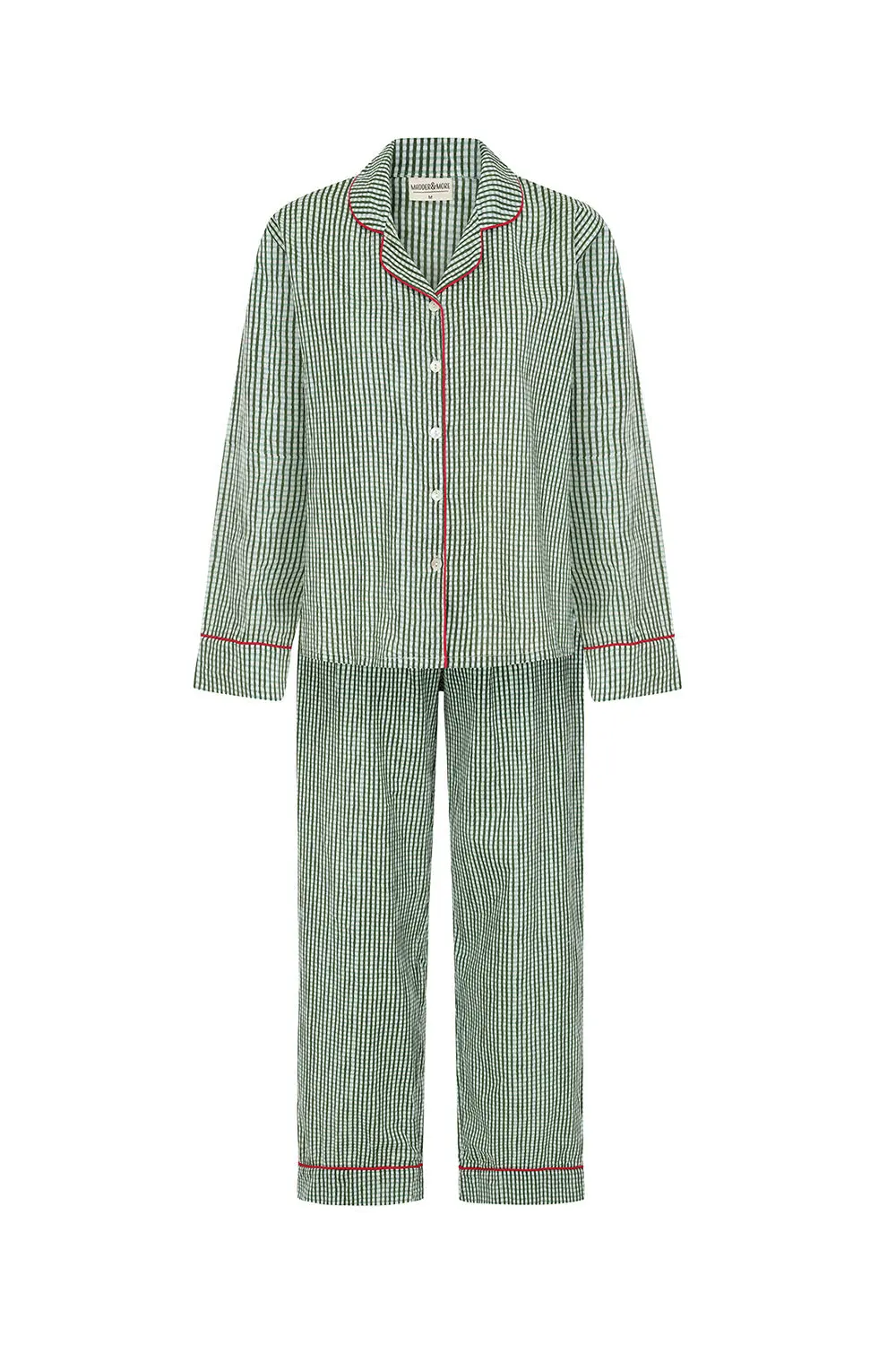 Green Gingham Women's Pyjama Trouser Set - Image 7