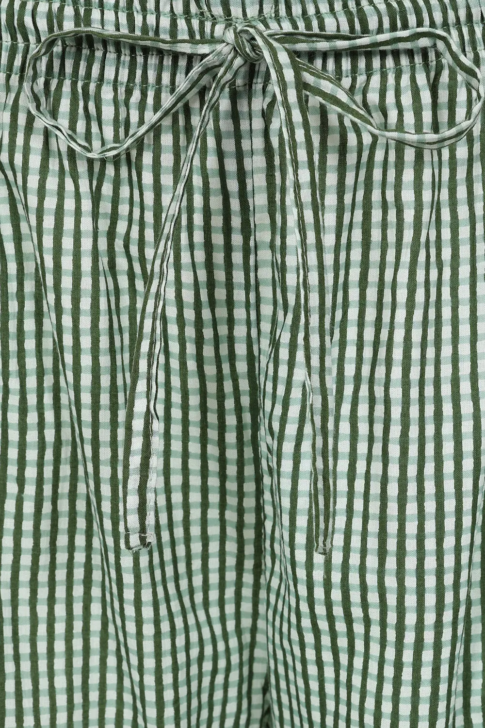 Green Gingham Women's Pyjama Shorts - Image 4