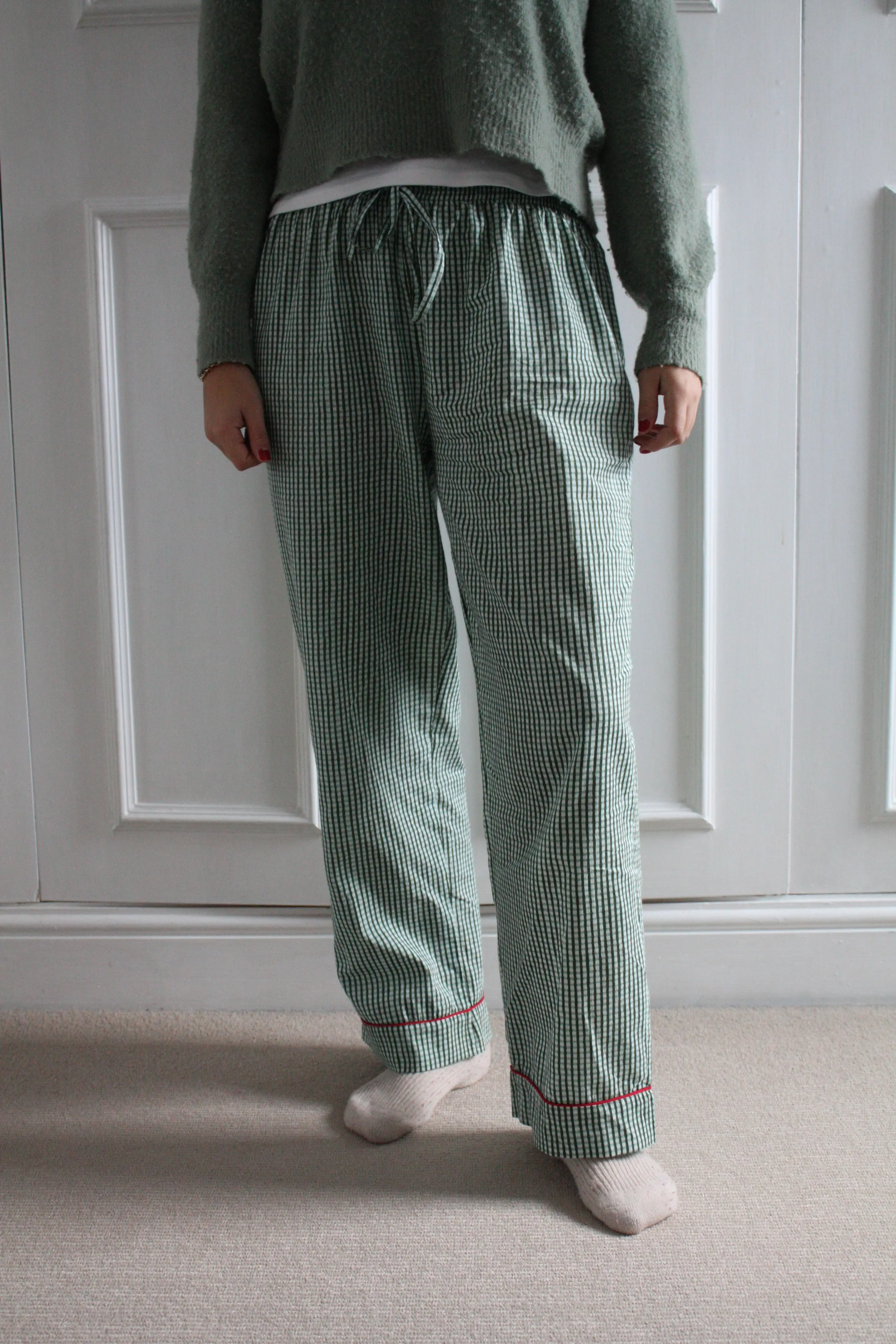 Green Gingham Women's Pyjama Trousers - Image 4
