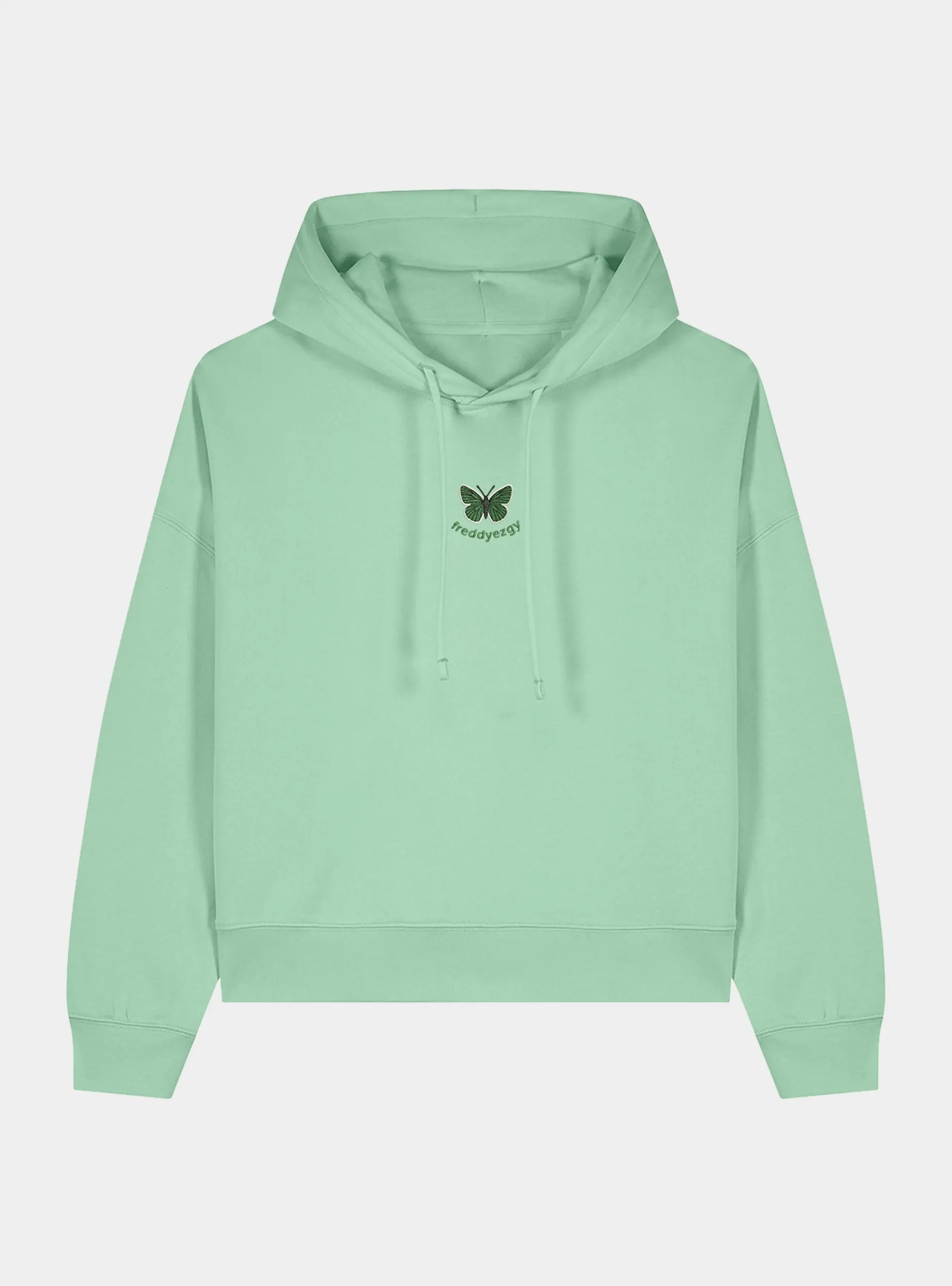 Green Hairstreak Butterfly Cropped Hoodie - Butterfly - Unisex Relaxed Fit