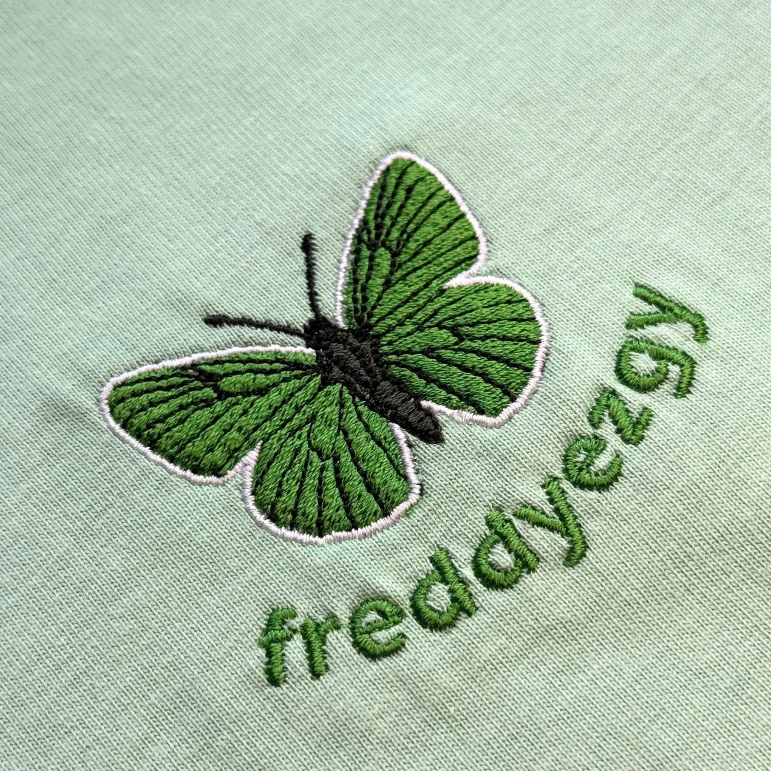 Green Hairstreak Butterfly Cropped Hoodie - Butterfly - Unisex Relaxed Fit - Image 2