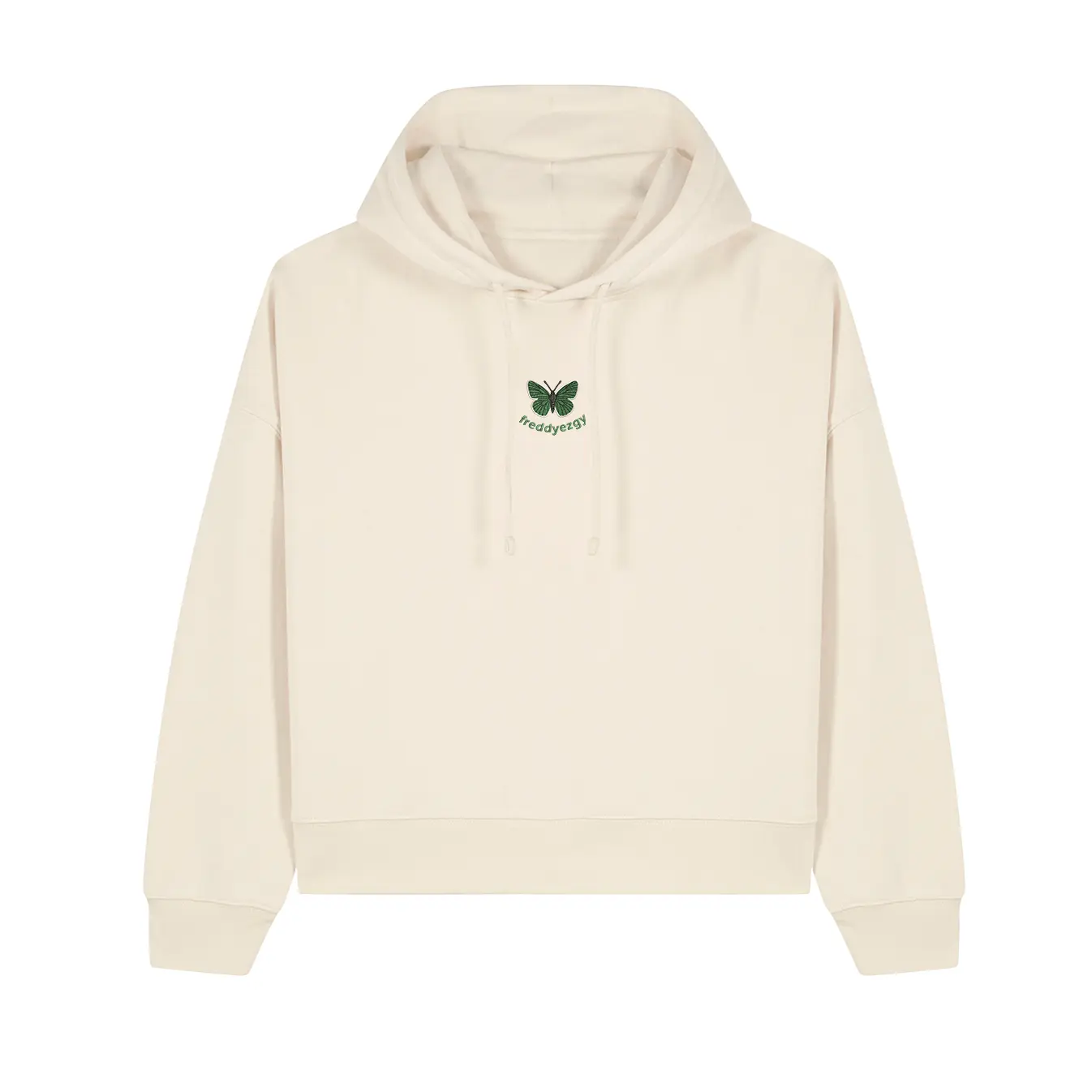 Green Hairstreak Butterfly Cropped Hoodie - Butterfly - Unisex Relaxed Fit - Image 5