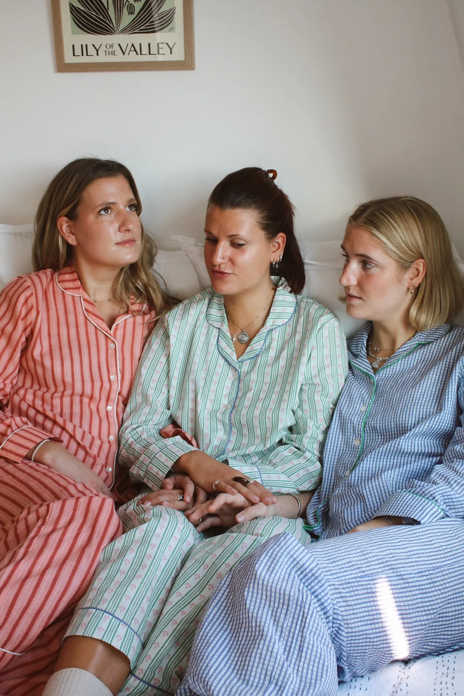 Green Ditsy Stripe Women's Cotton Pyjama Trouser Set - Image 12