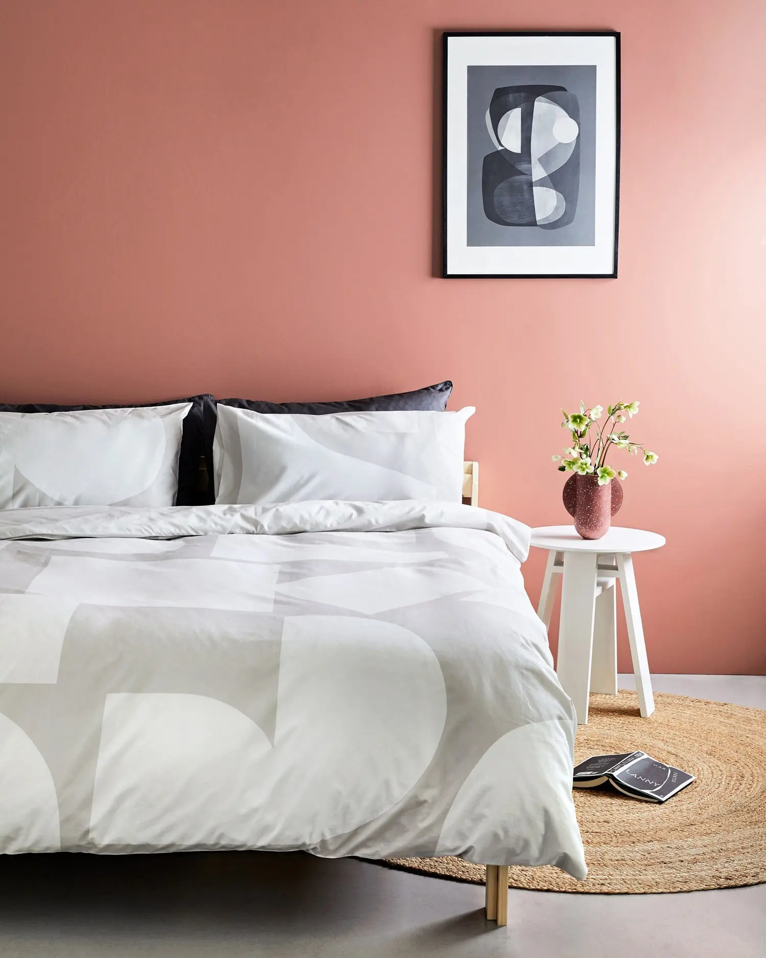 Grey Printed Tencel Cotton Bedding Set