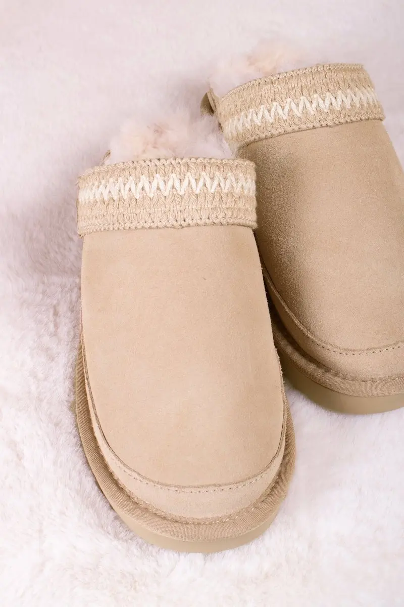 Hallie Sheepskin Multiway Slippers in Beige - Image 6