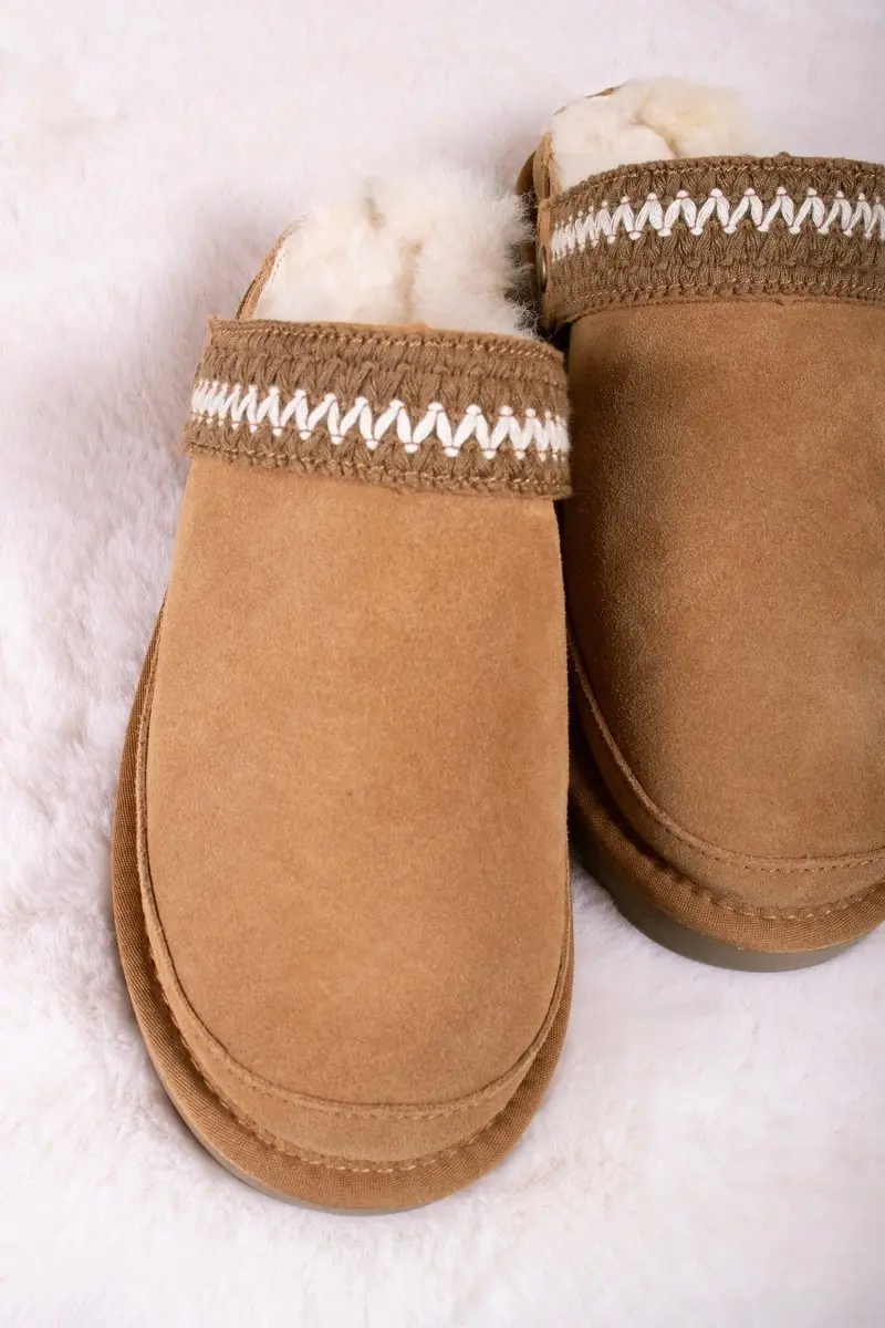 Hallie Sheepskin Multiway Slippers in Chestnut - Image 6