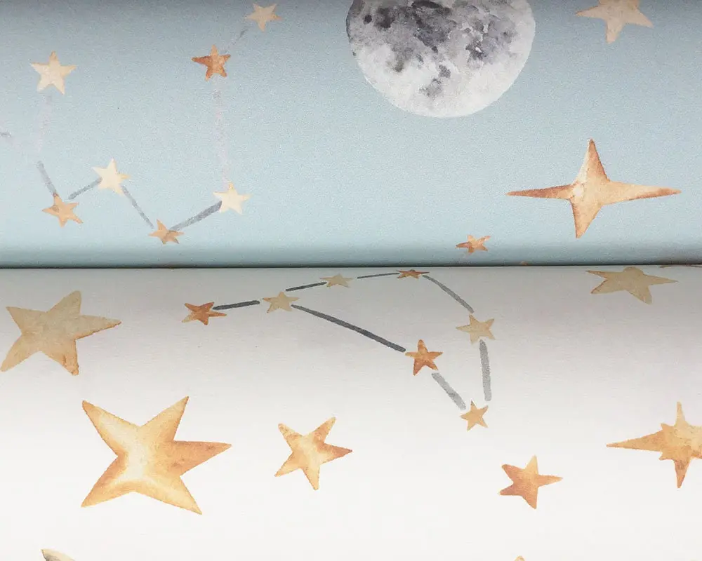 "Hand-Painted Stars Wallpaper for Kids – 4 Dreamy Colours - Image 10