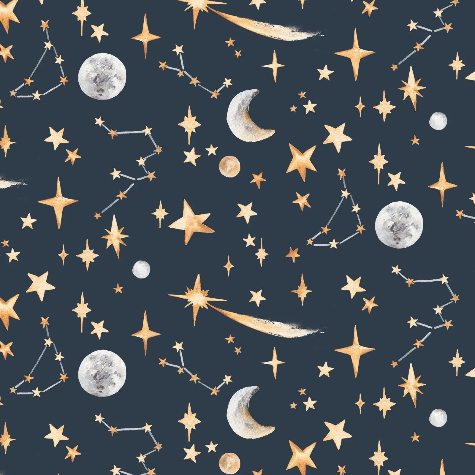 "Hand-Painted Stars Wallpaper for Kids – 4 Dreamy Colours - Image 3