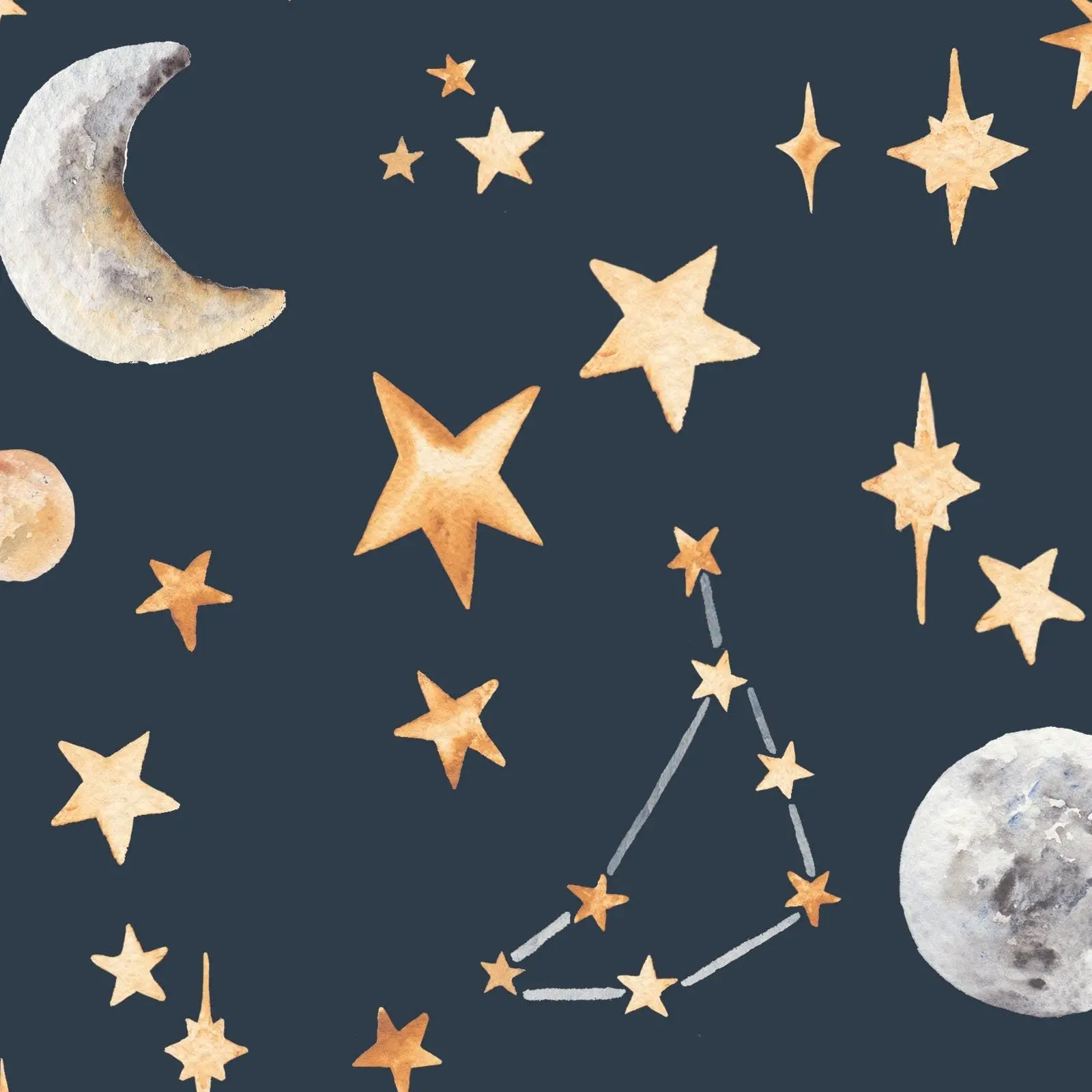 "Hand-Painted Stars Wallpaper for Kids – 4 Dreamy Colours - Image 4