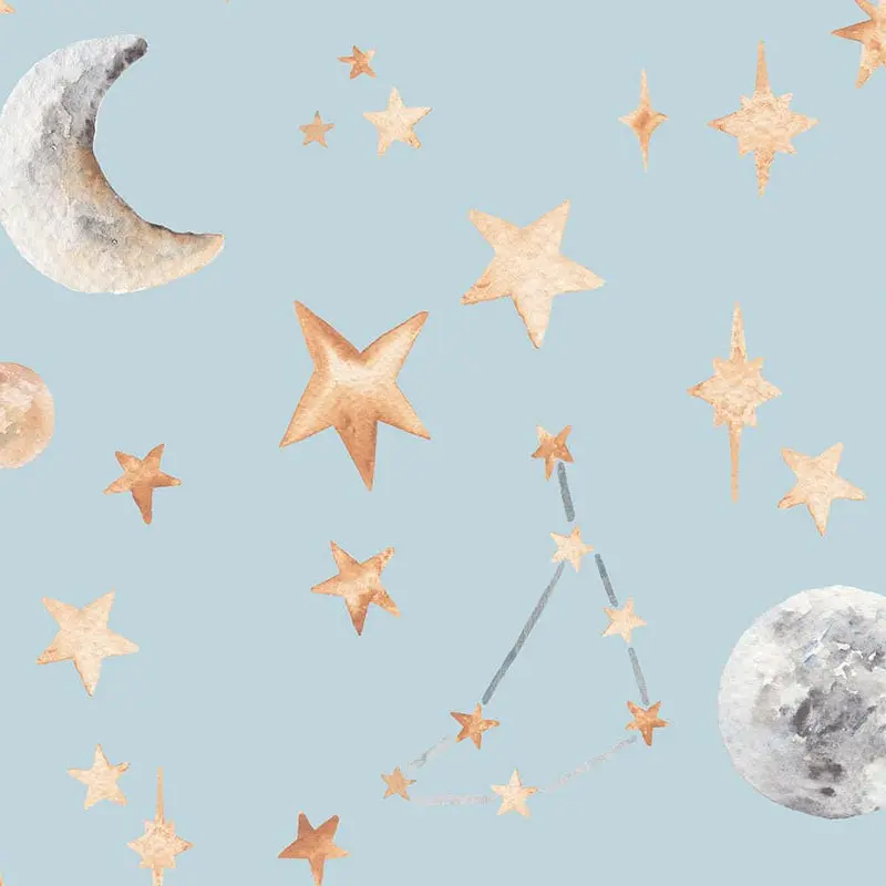 "Hand-Painted Stars Wallpaper for Kids – 4 Dreamy Colours - Image 6