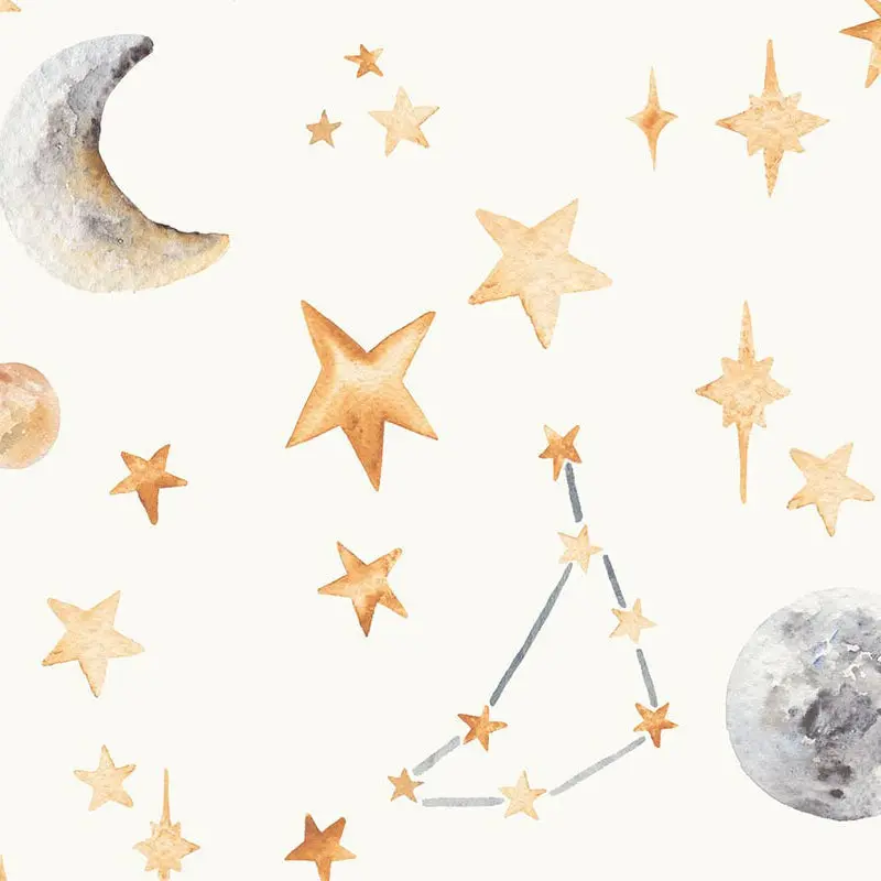 "Hand-Painted Stars Wallpaper for Kids – 4 Dreamy Colours - Image 8