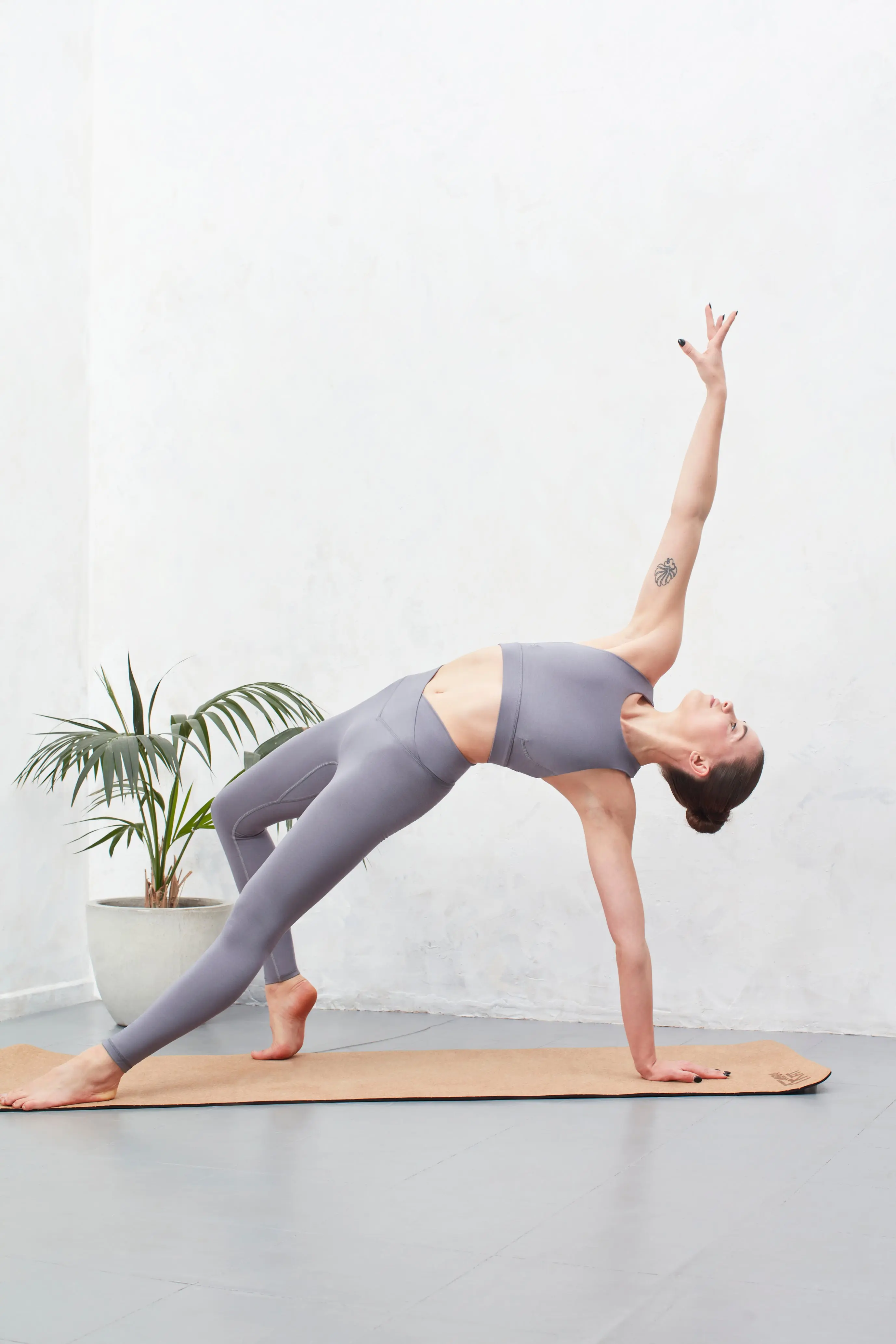 Pearl Grey High Neck Sports Bra