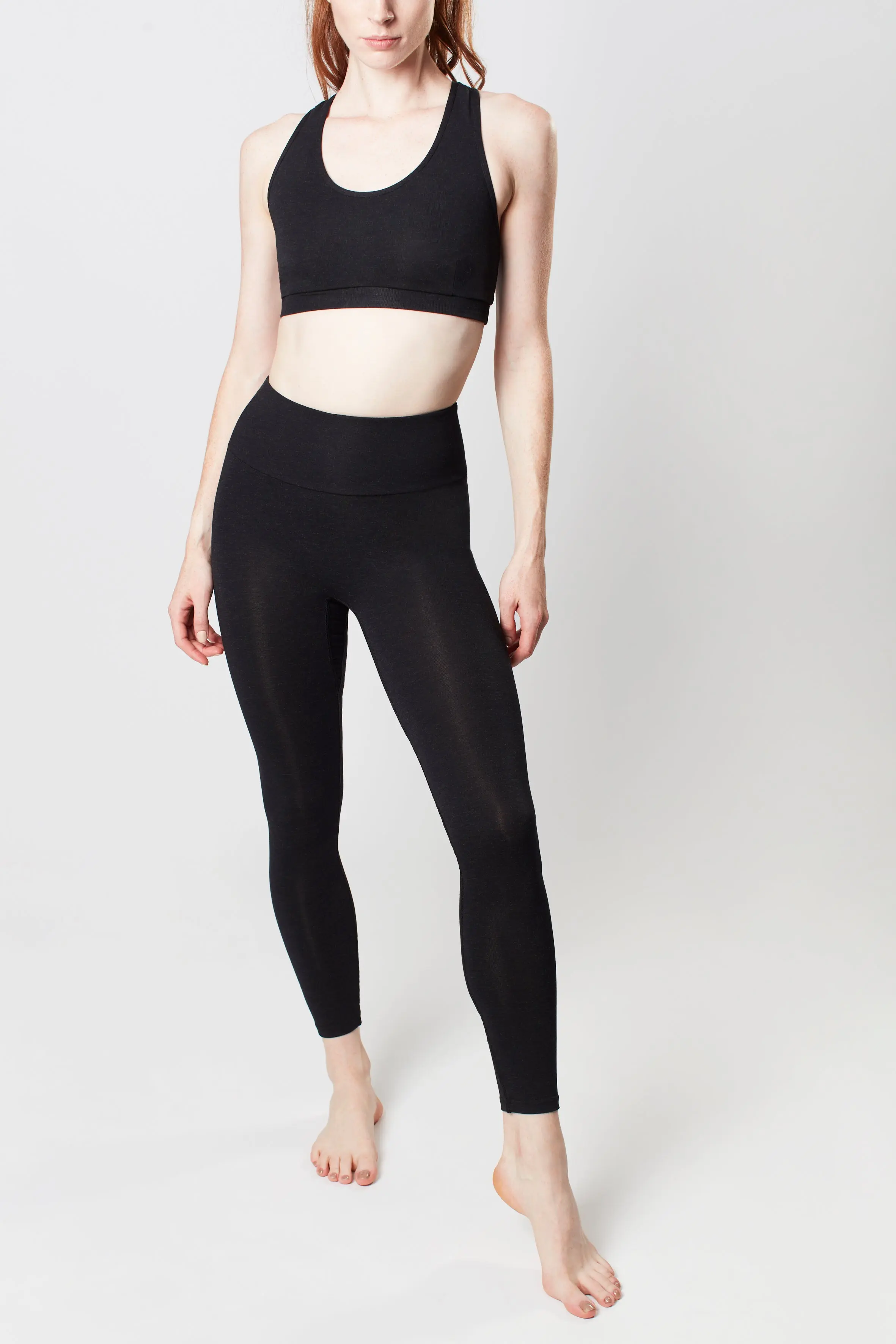 Marl Black High Waisted Leggings - Image 2