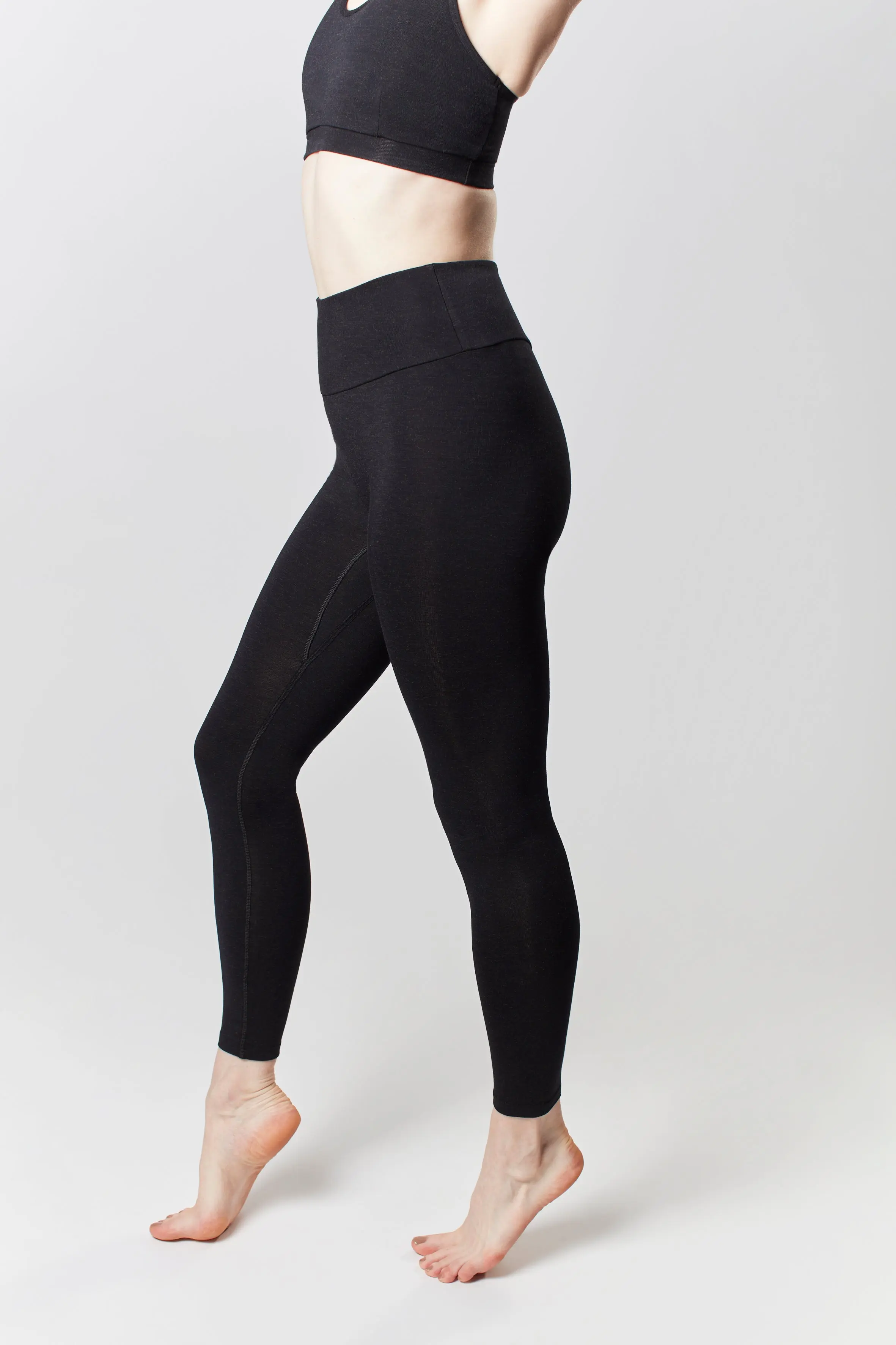 Marl Black High Waisted Leggings - Image 4