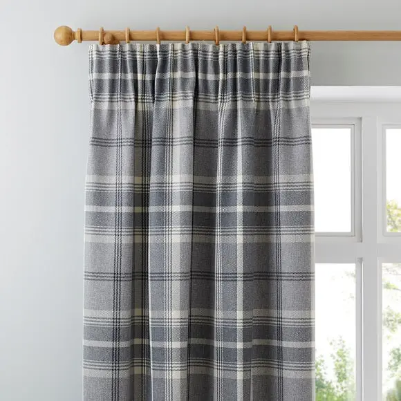 Highland Check Pencil Pleat Curtains