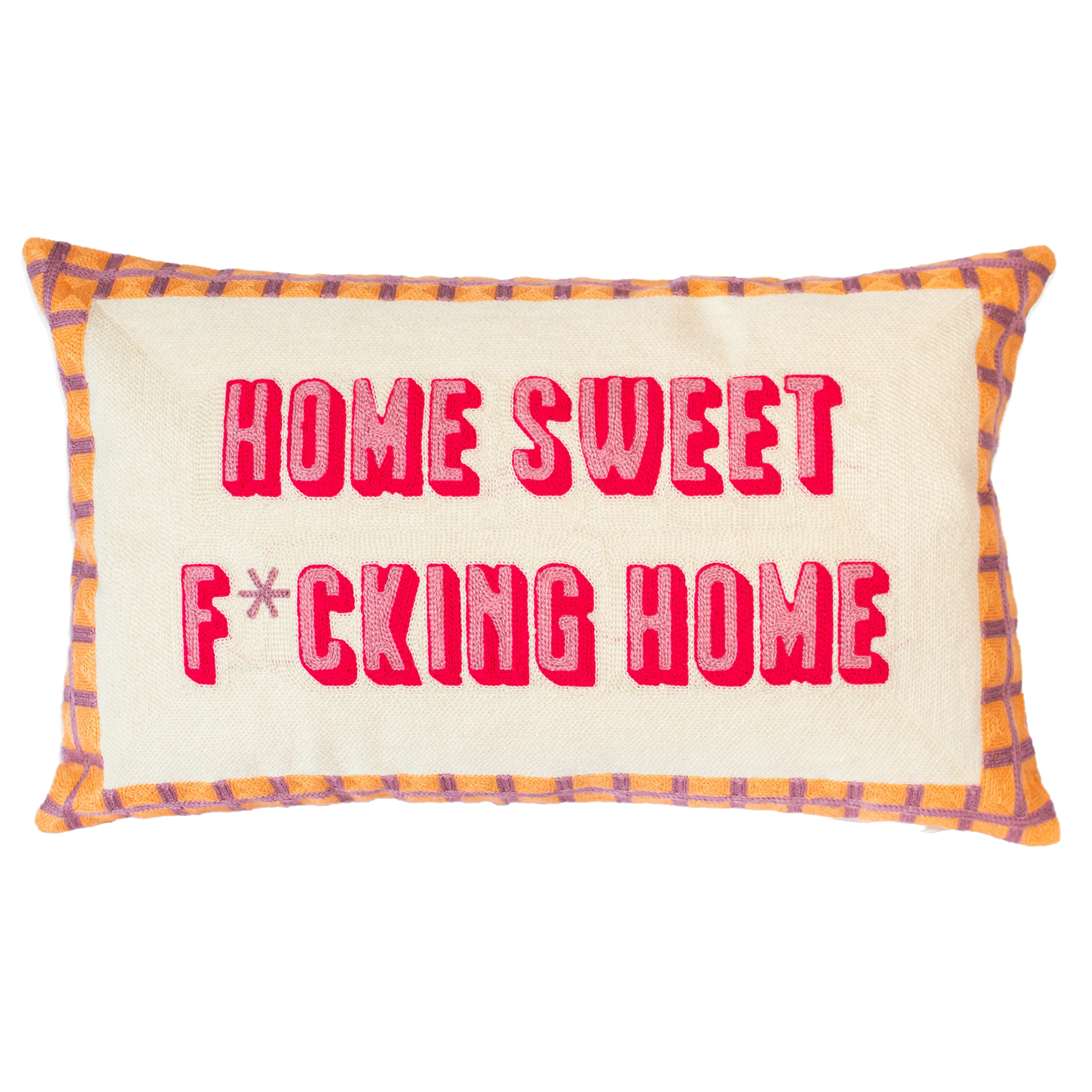 Home Sweet F*cking Home Needlepoint Cushion - Image 3