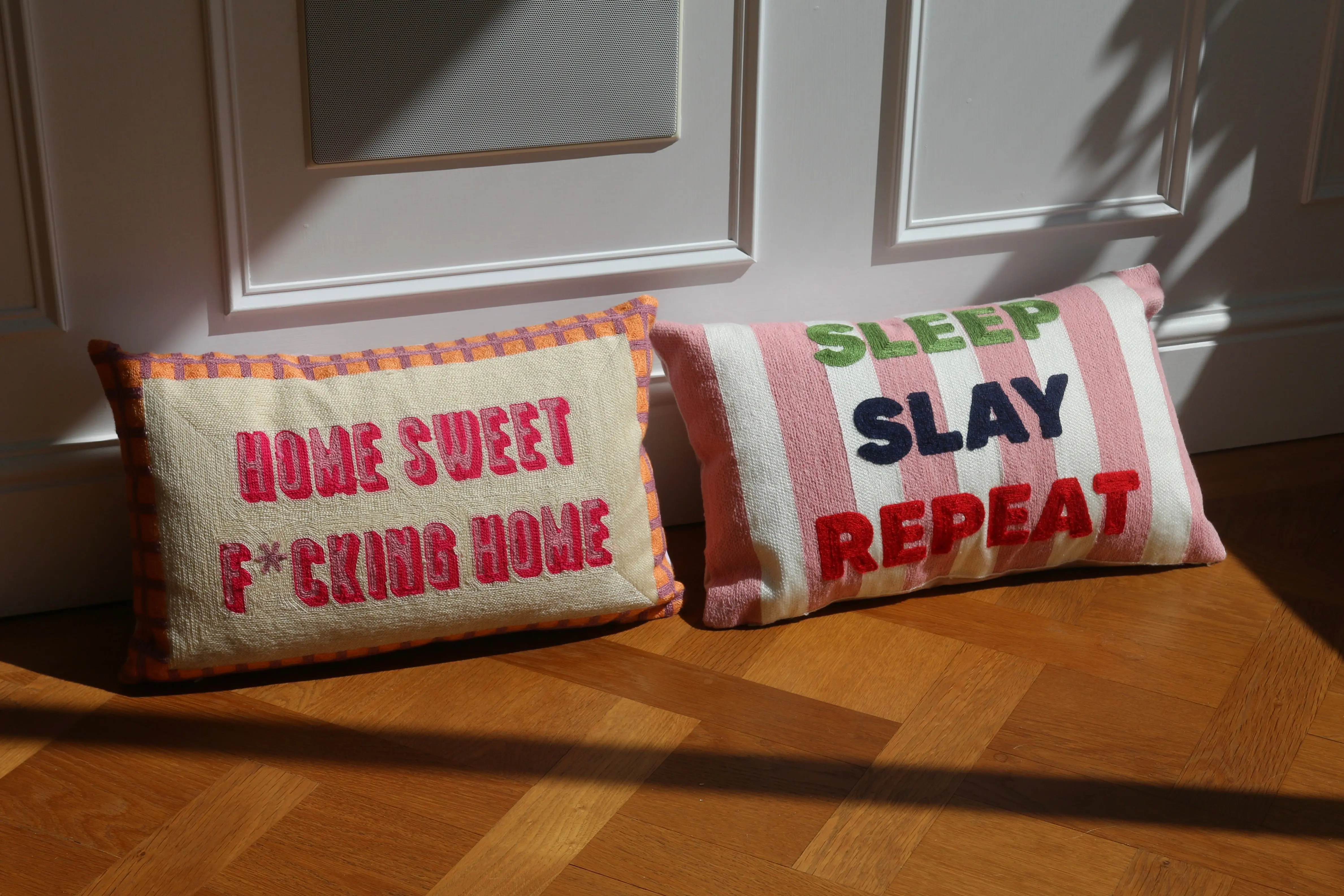 Home Sweet F*cking Home Needlepoint Cushion - Image 5