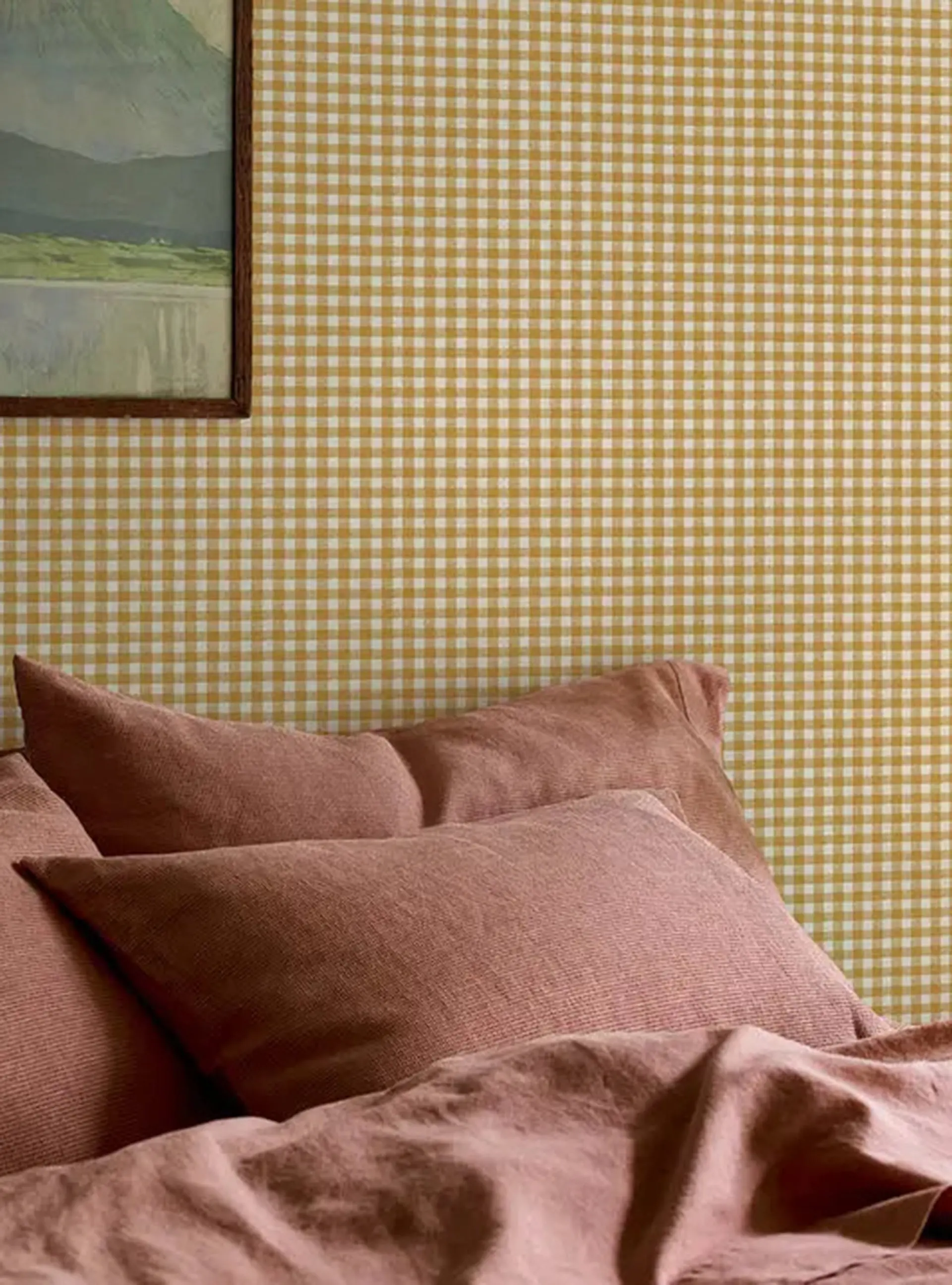 Honey Gingham Wallpaper