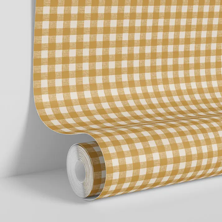 Honey Gingham Wallpaper - Image 3