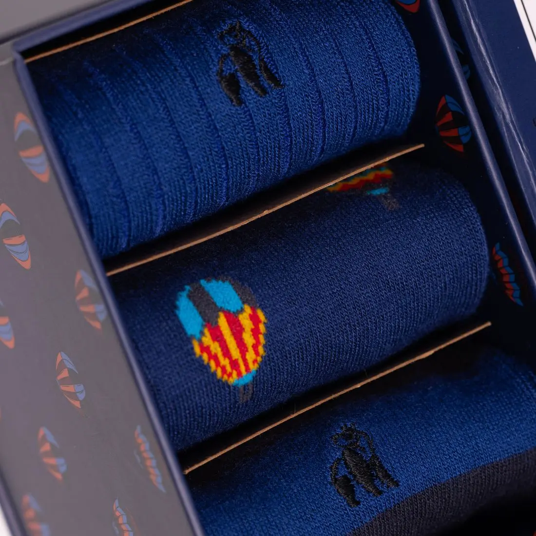 Hot Air Balloon Sock Box - 3 Pairs of Bamboo Socks (His) - Image 3