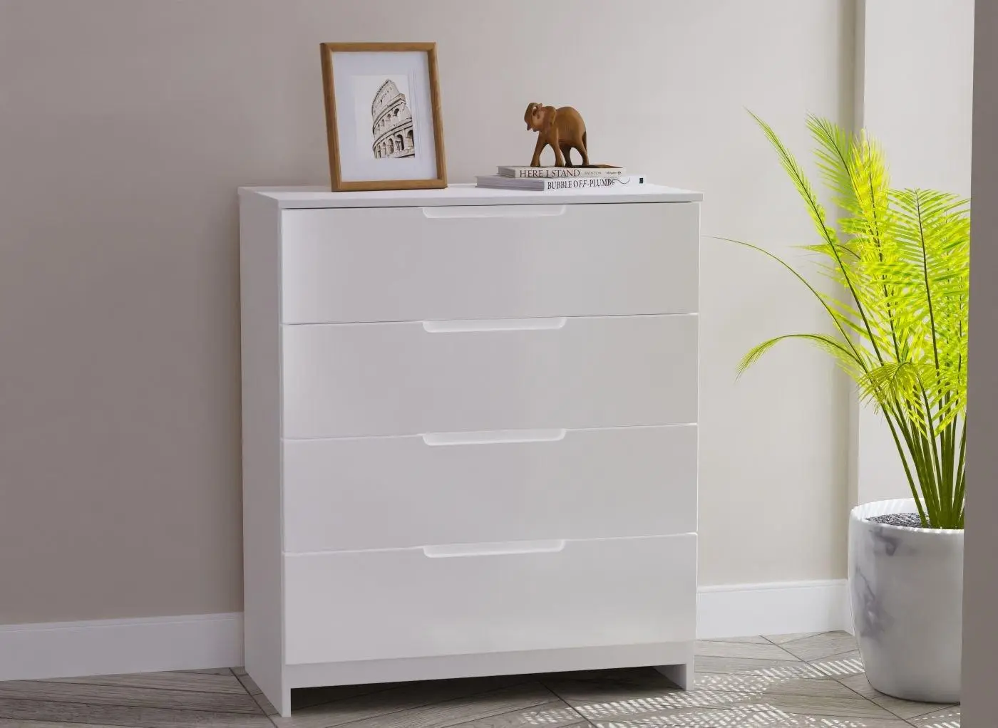 Houston 4-Drawer Chest - White