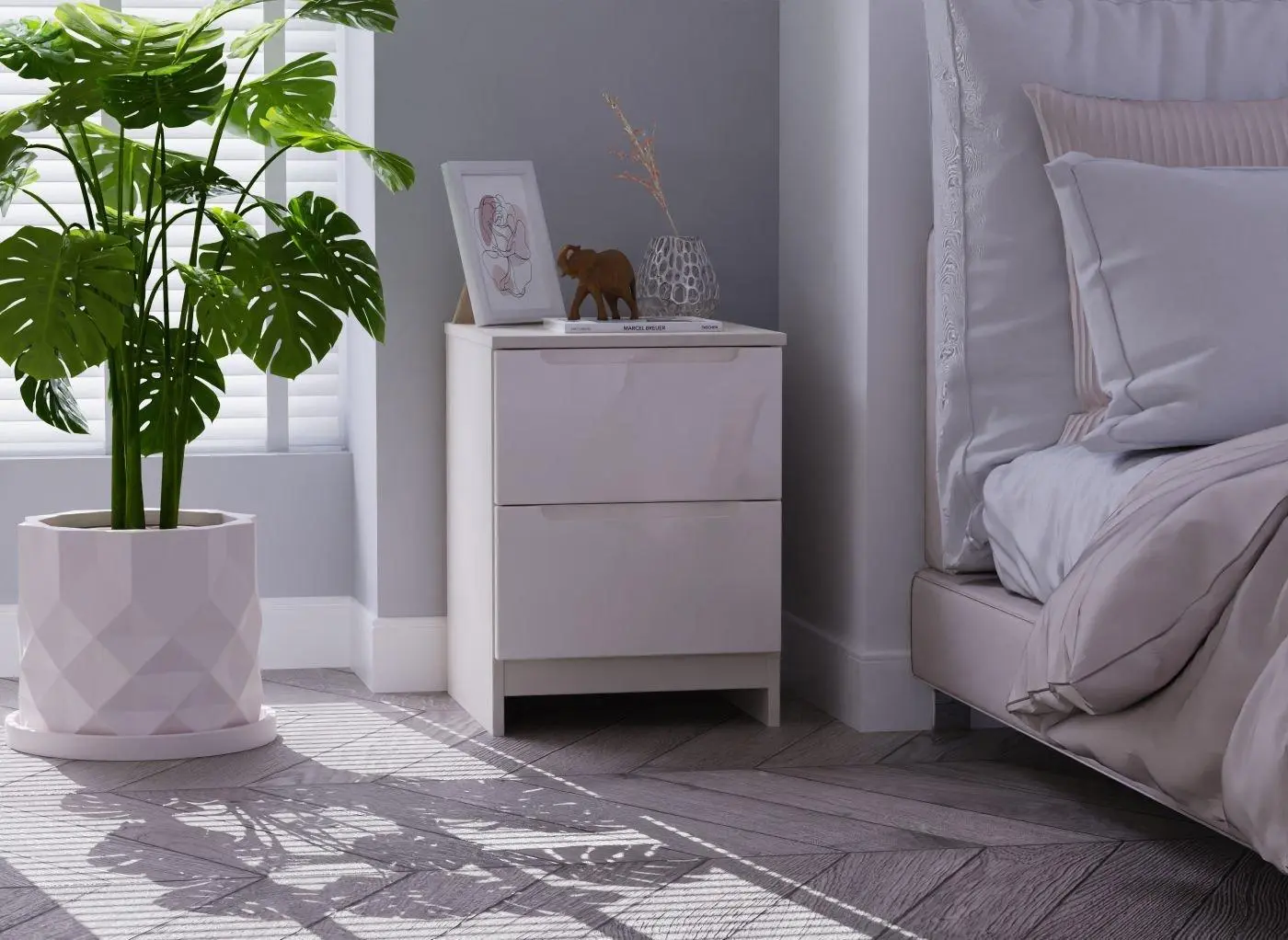 Houston Bedside Table - Brown