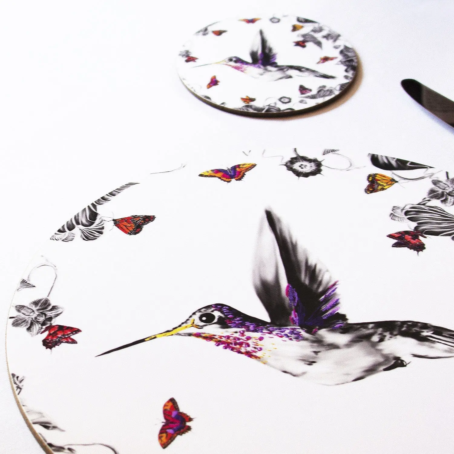 Hummingbird Coasters White - Set of 4 - Image 3