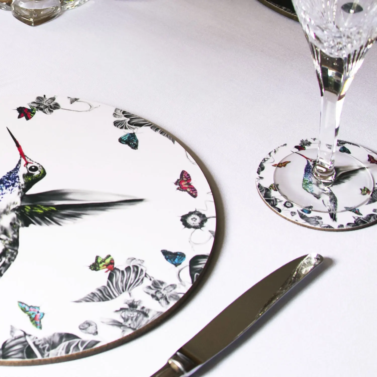 Hummingbird Coasters White - Set of 4 - Image 4