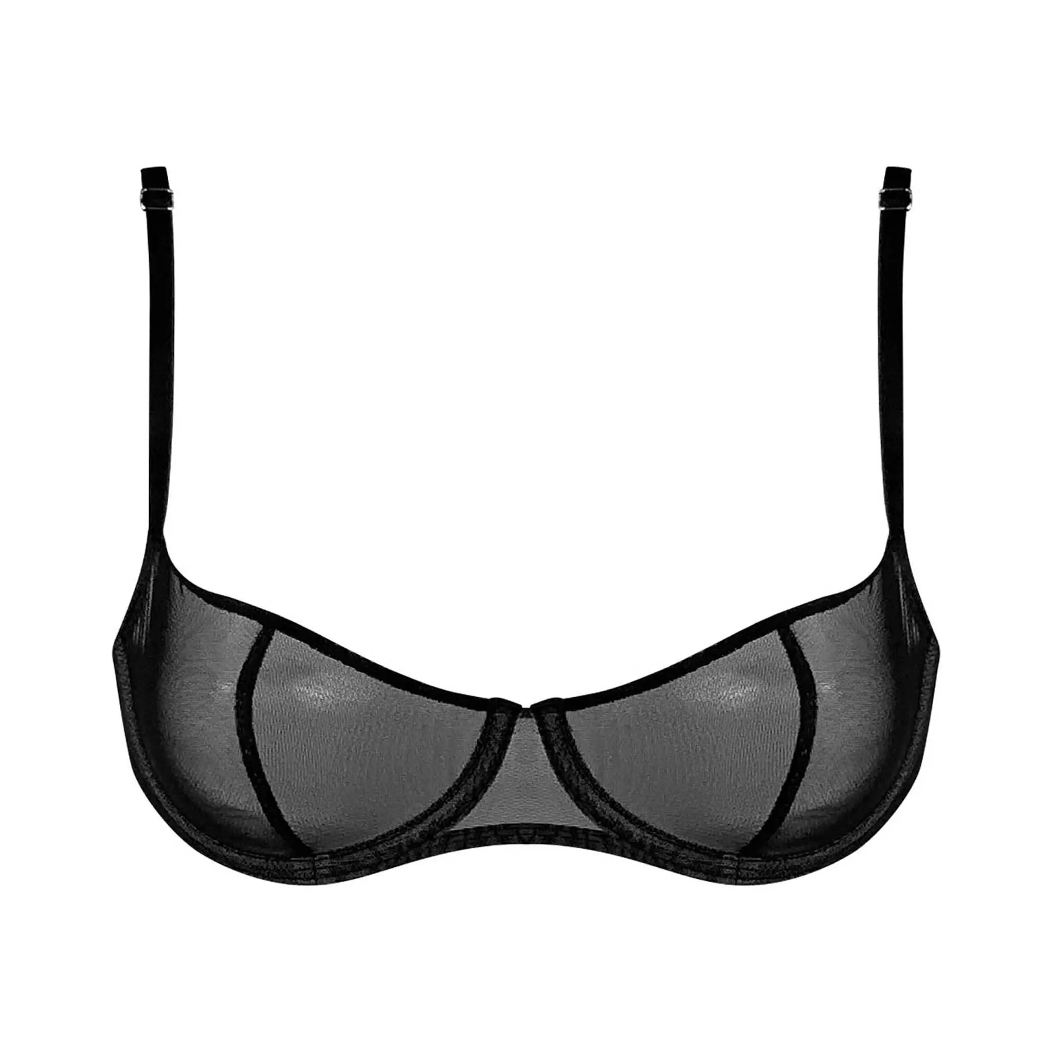 I.D. Line Underwired Fine Mesh Balcony Bra Black