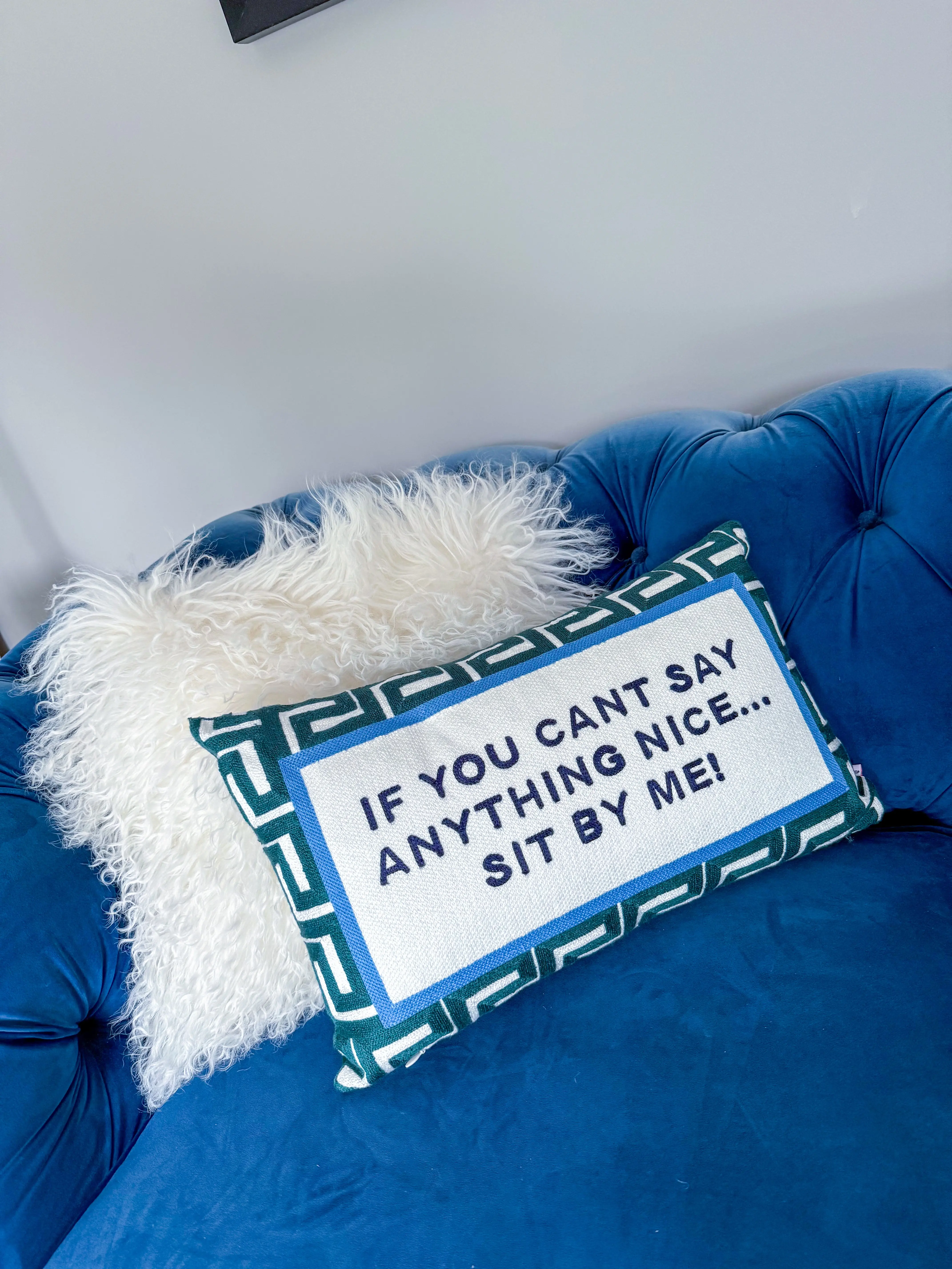 If You Can't Say Anything Nice...Sit By Me Needlepoint Cushion - Image 5