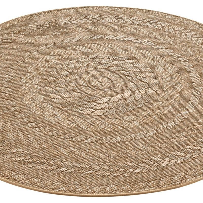 Indoor Outdoor Almendro Round Rug – Chevron Design - Image 4