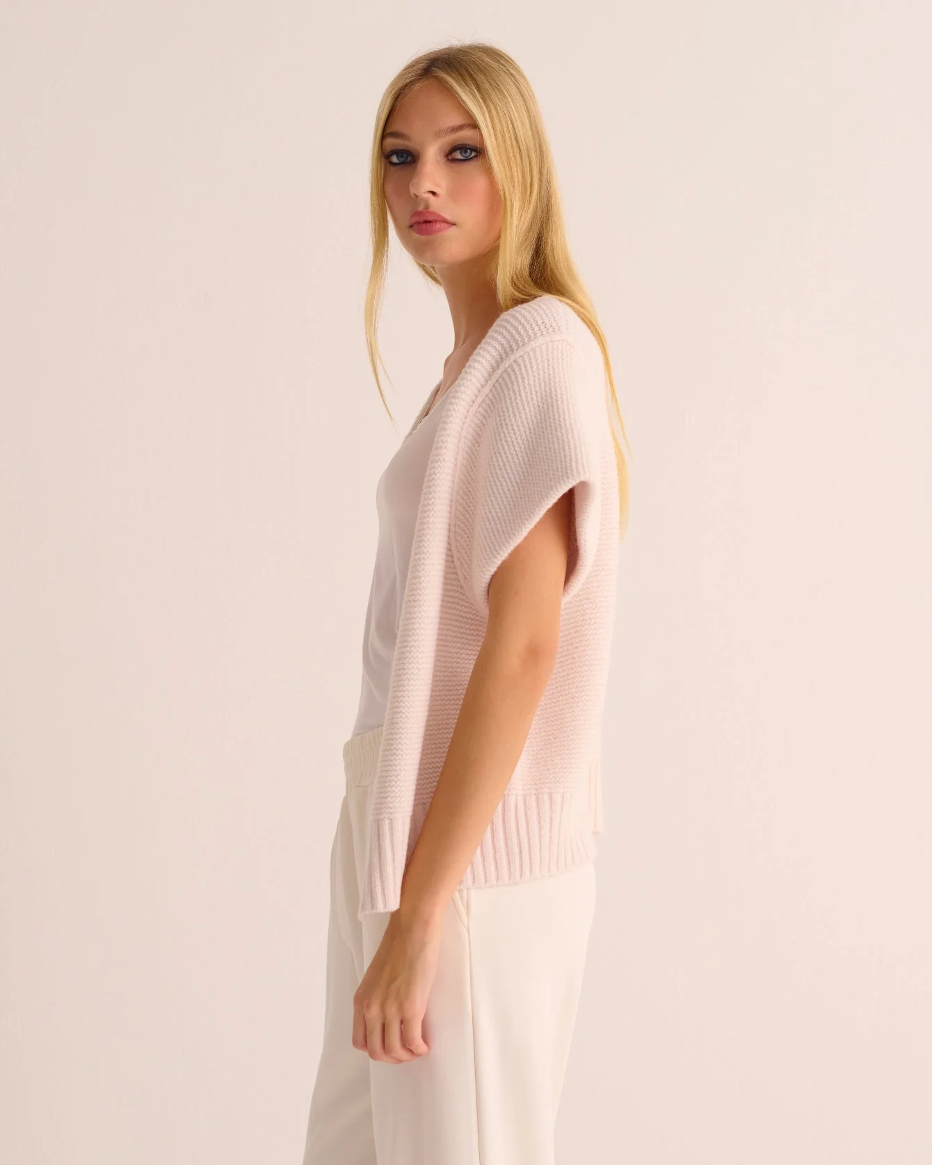 Ivory Alpaca Short Sleeve Shrug - Image 3