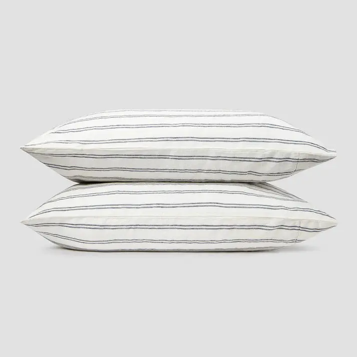Ivory Kemptown Stripe Linen Blend Pillowcase (Pair) - Image 3