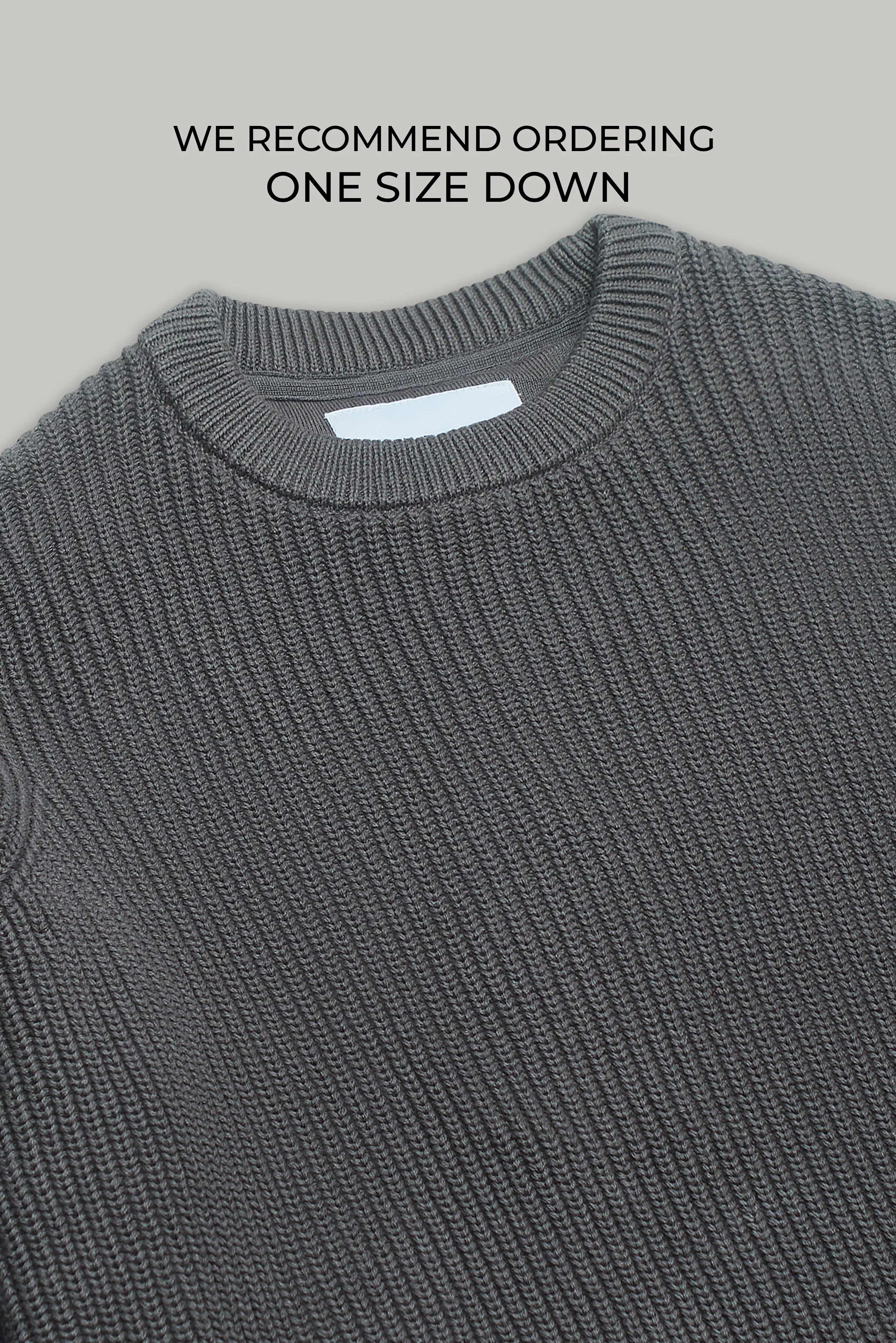 J Hailey Crew Knit - Charcoal - Image 2